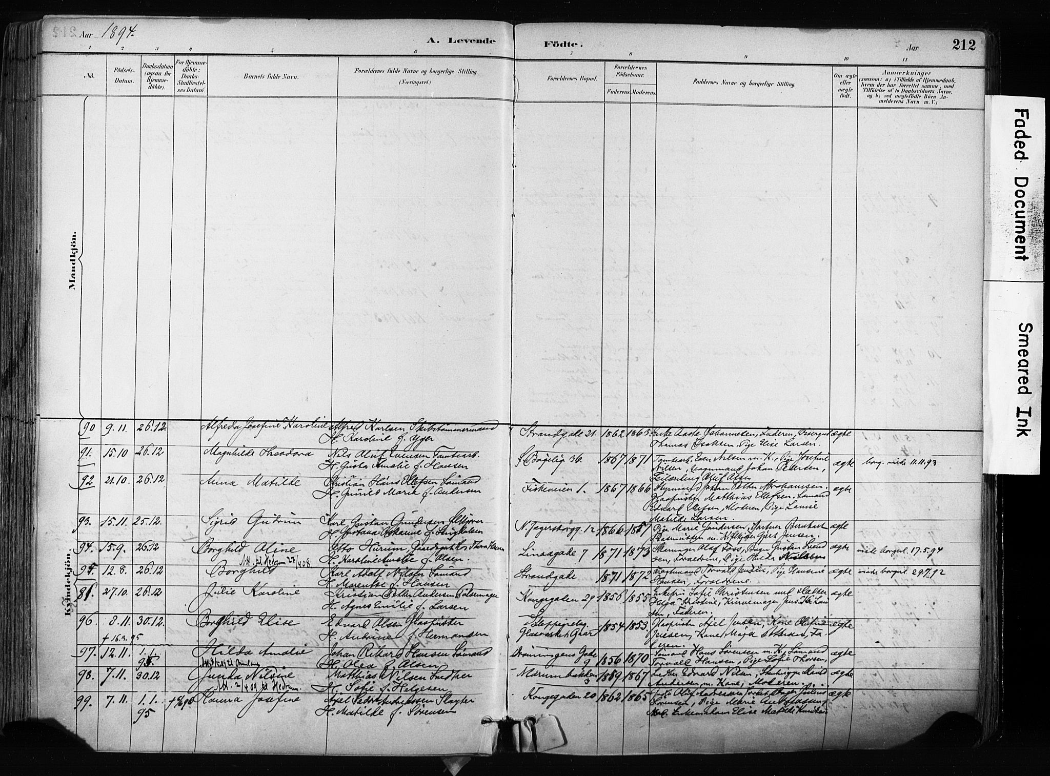 Larvik kirkebøker, SAKO/A-352/F/Fa/L0009: Parish register (official) no. I 9, 1884-1904, p. 212