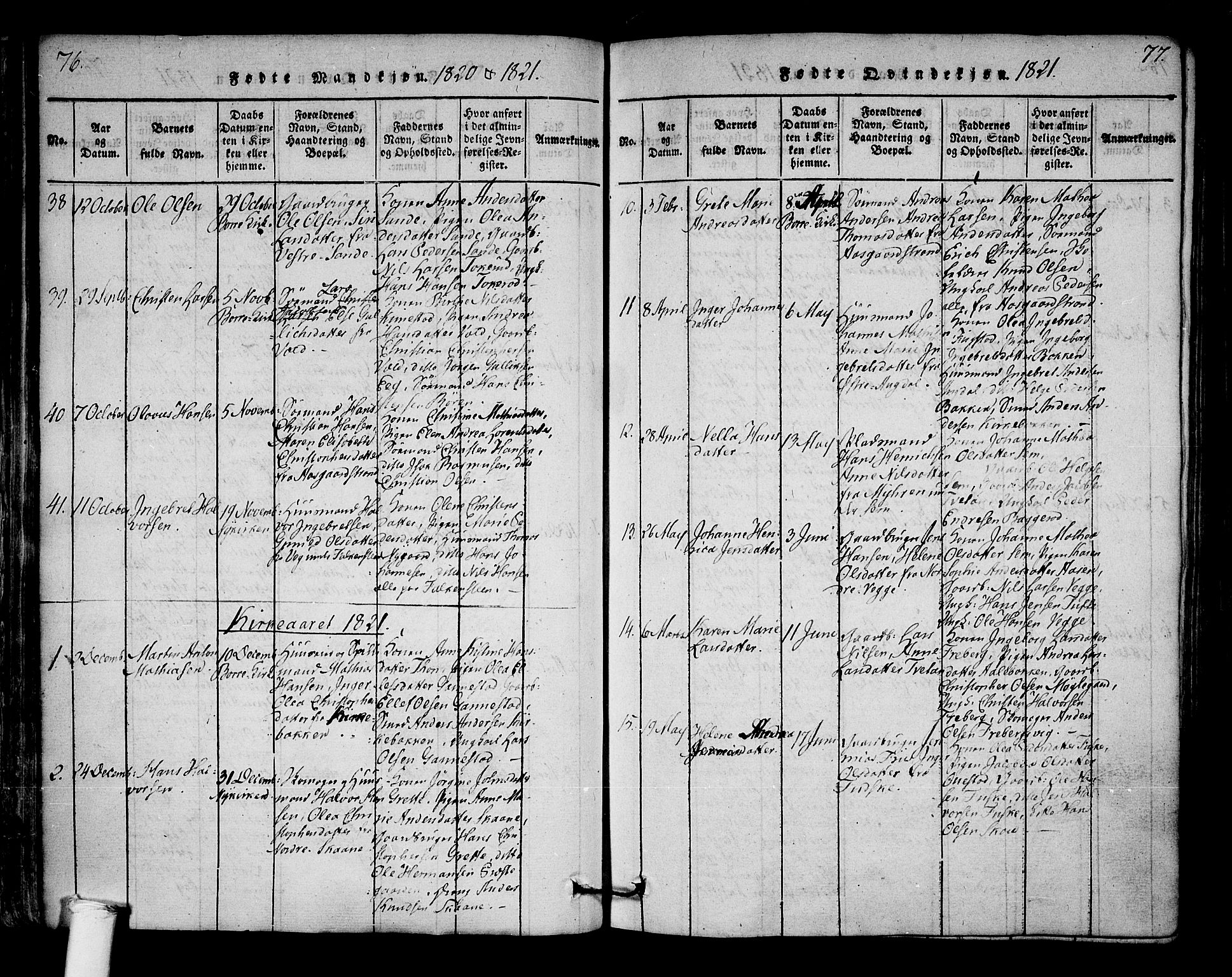 Borre kirkebøker, AV/SAKO-A-338/F/Fa/L0004: Parish register (official) no. I 4, 1815-1845, p. 76-77