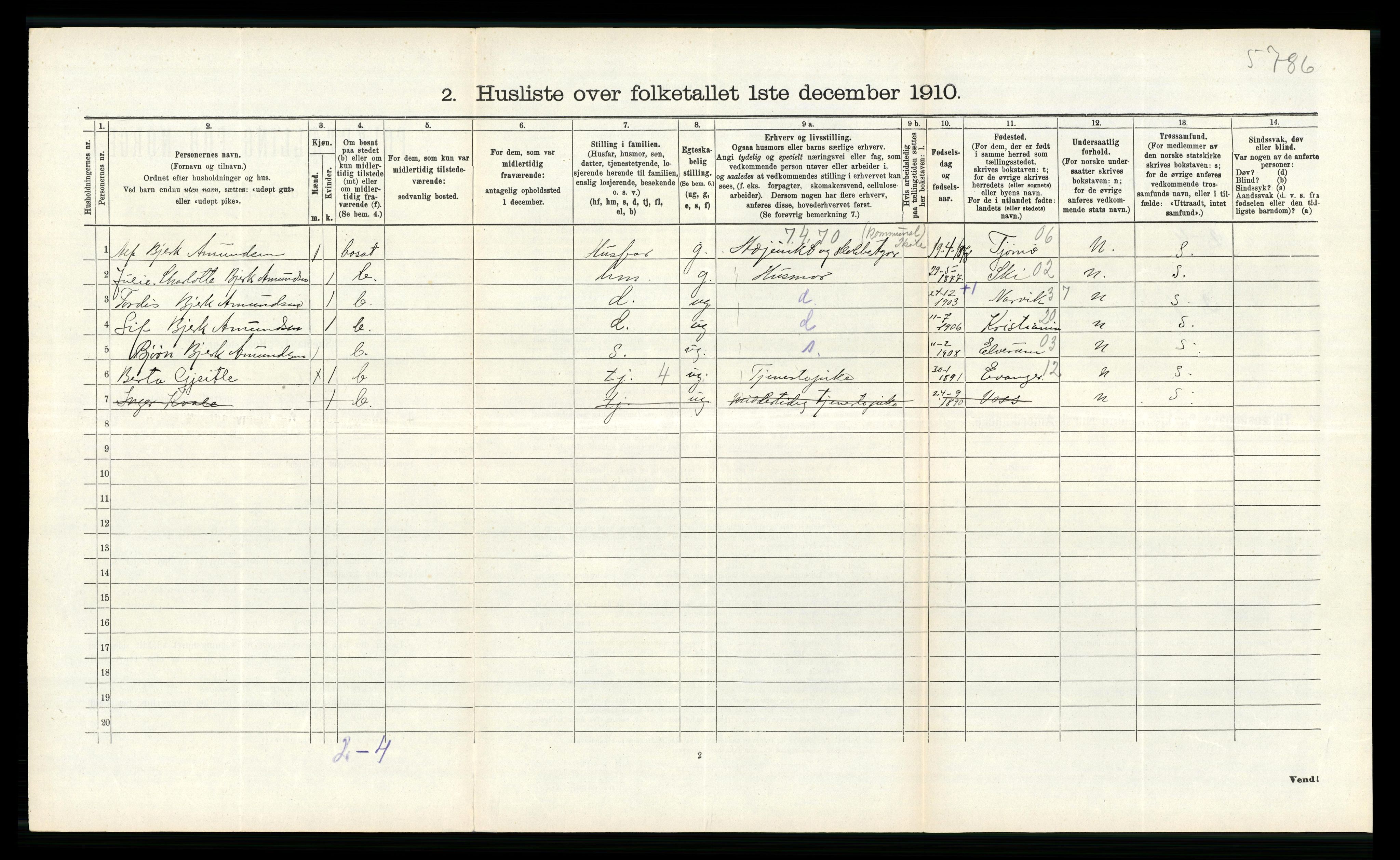 RA, 1910 census for Voss, 1910, p. 775