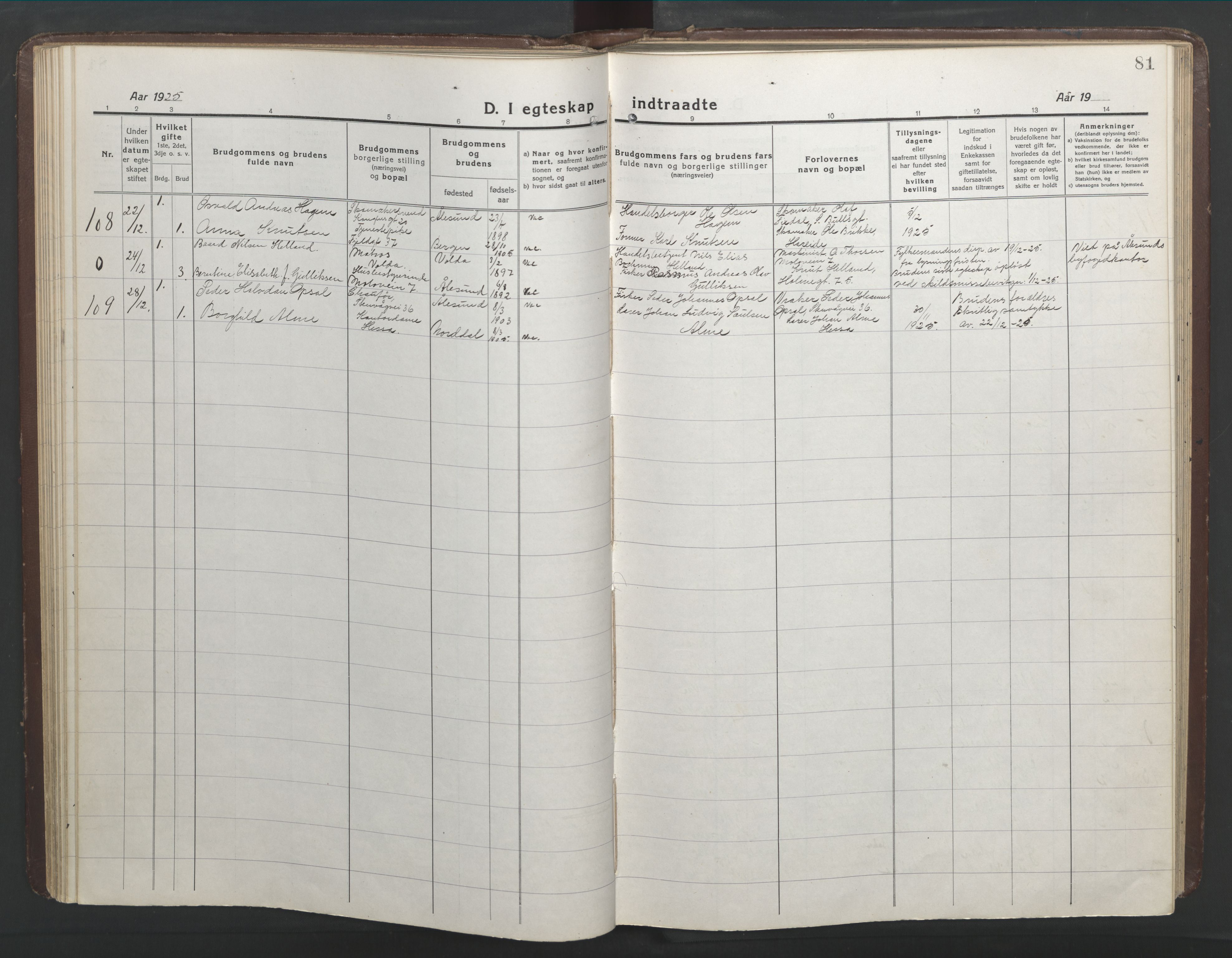 Ministerialprotokoller, klokkerbøker og fødselsregistre - Møre og Romsdal, AV/SAT-A-1454/529/L0473: Parish register (copy) no. 529C10, 1918-1941, p. 81