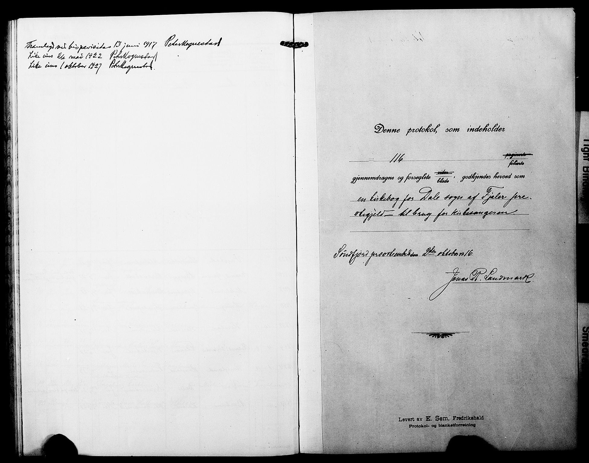 Fjaler sokneprestembete, SAB/A-79801/H/Hab/Habc/L0004: Parish register (copy) no. C 4, 1914-1927