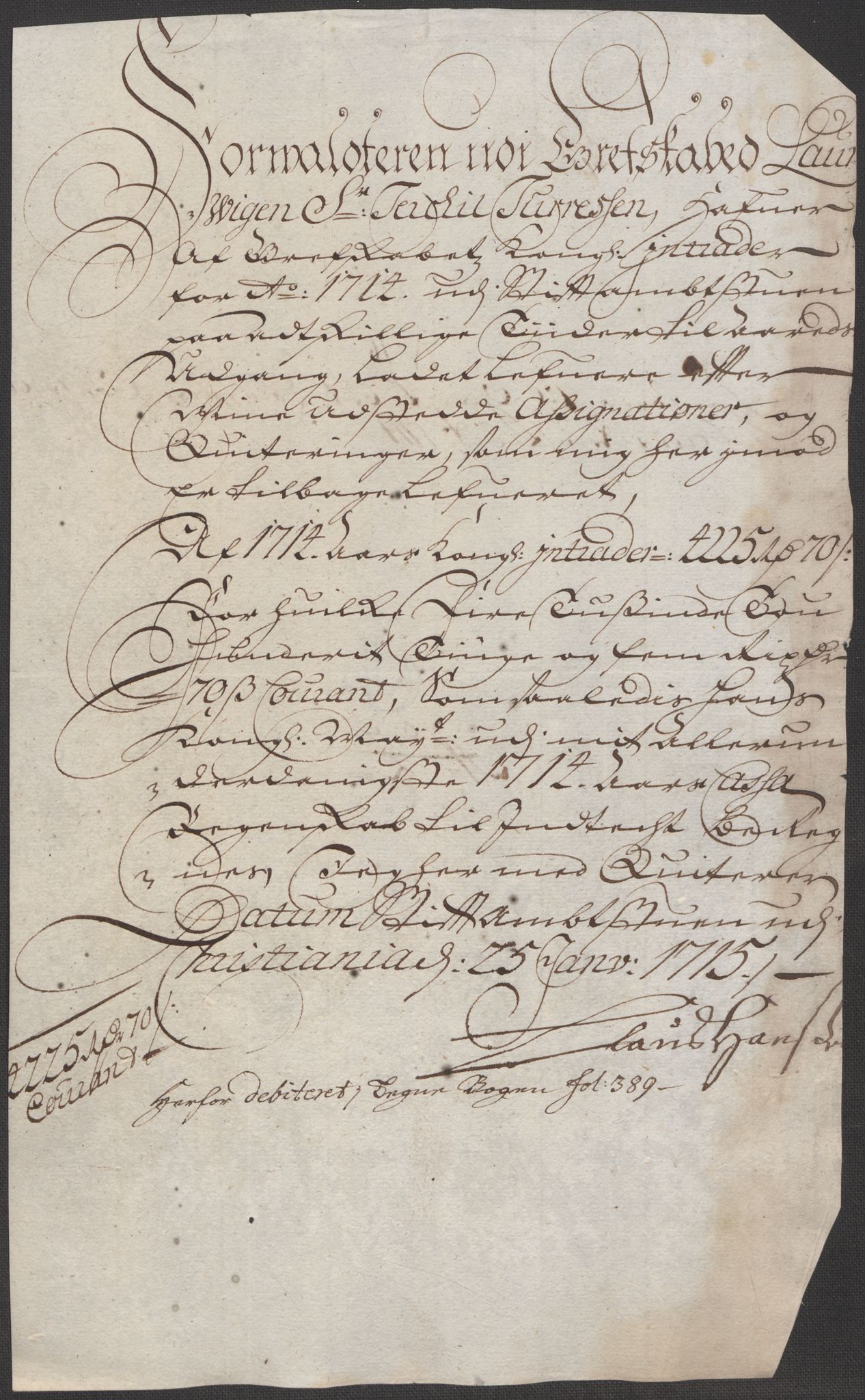 Rentekammeret inntil 1814, Reviderte regnskaper, Fogderegnskap, AV/RA-EA-4092/R33/L1986: Fogderegnskap Larvik grevskap, 1714-1715, p. 194