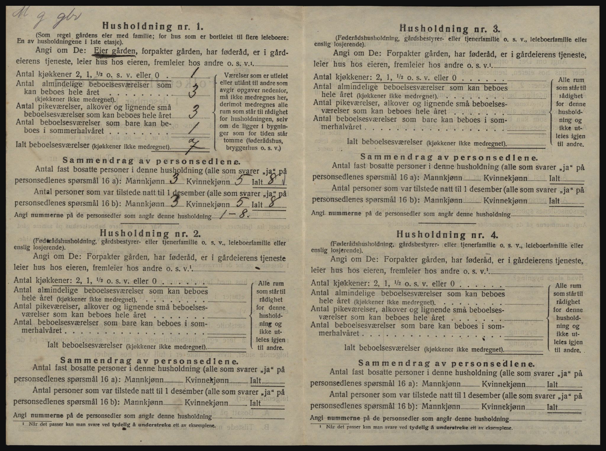 SAT, 1920 census for Ørland, 1920, p. 44
