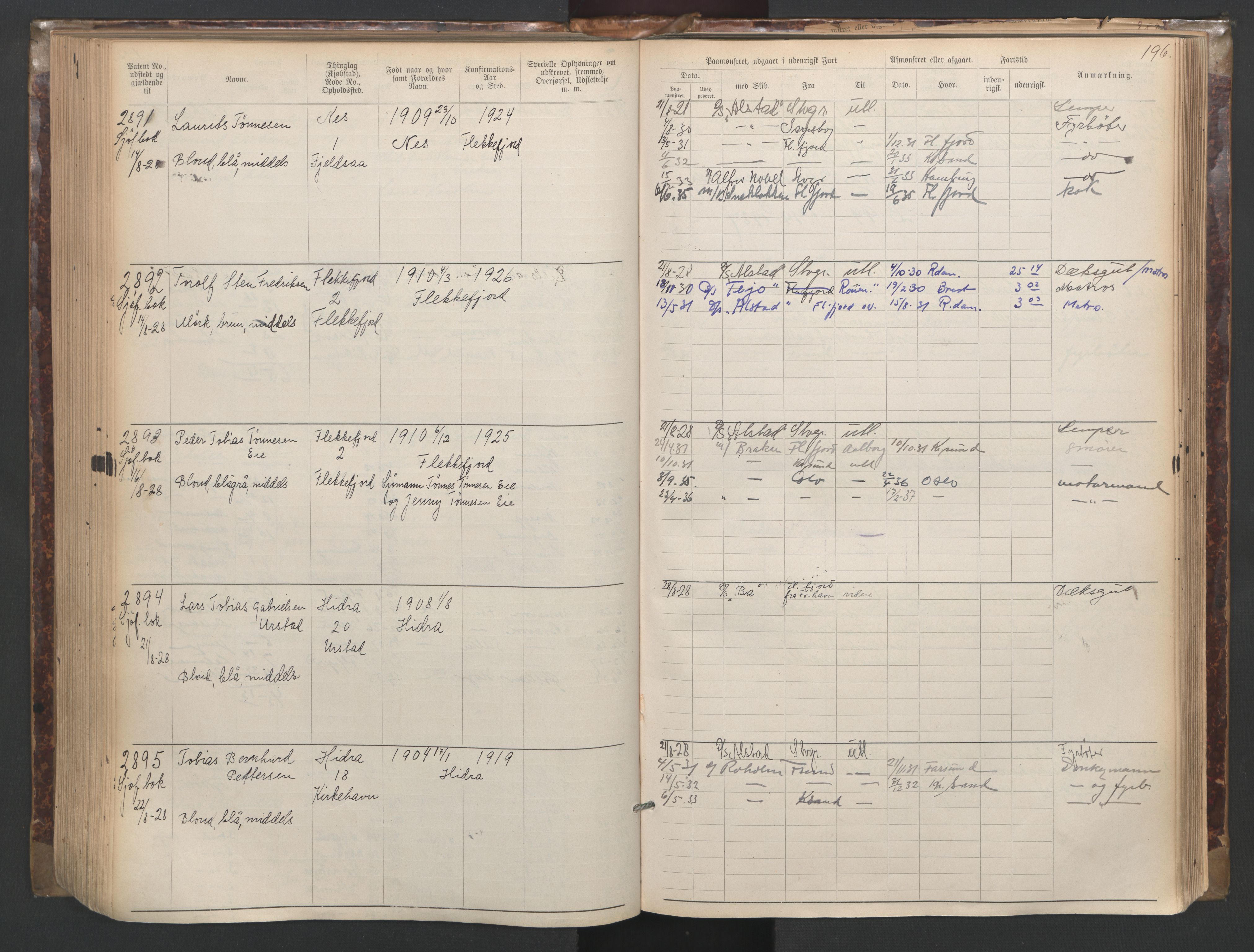 Flekkefjord mønstringskrets, AV/SAK-2031-0018/F/Fa/L0003: Annotasjonsrulle nr 1921-2963 med register, N-3, 1892-1948, p. 229