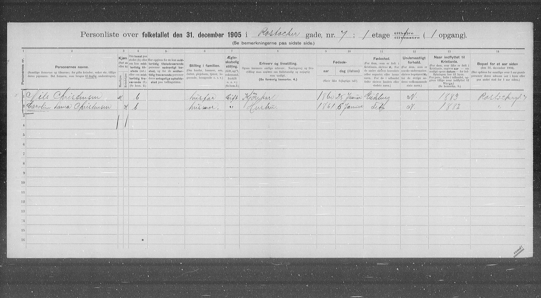 OBA, Municipal Census 1905 for Kristiania, 1905, p. 44566