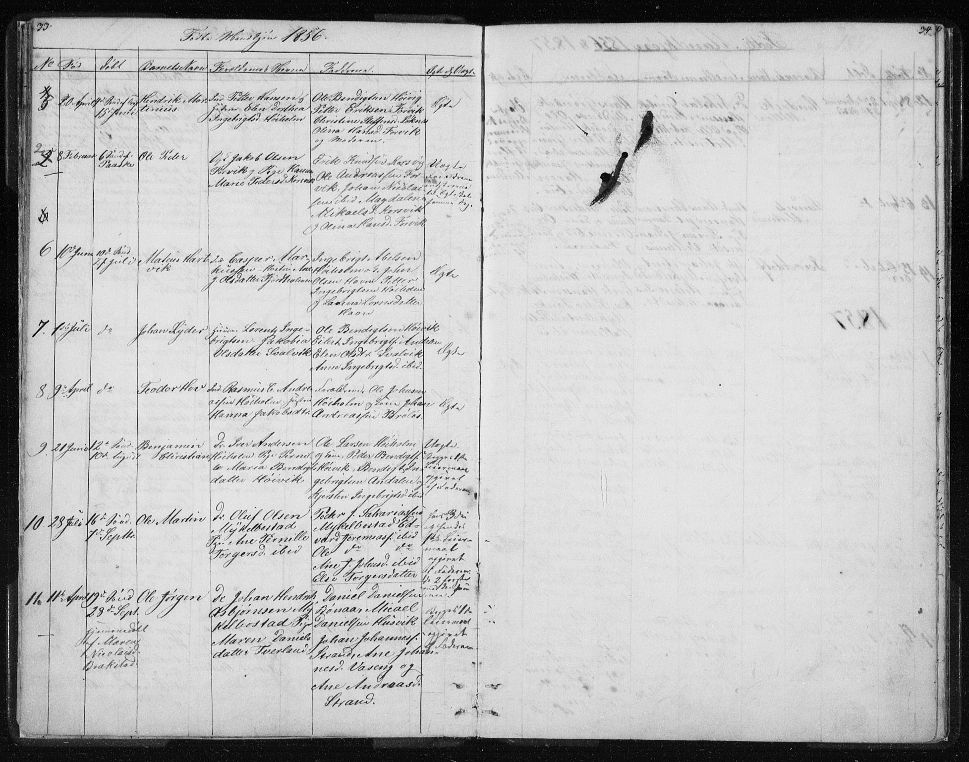 Ministerialprotokoller, klokkerbøker og fødselsregistre - Nordland, AV/SAT-A-1459/819/L0275: Parish register (copy) no. 819C01, 1841-1868, p. 33-34