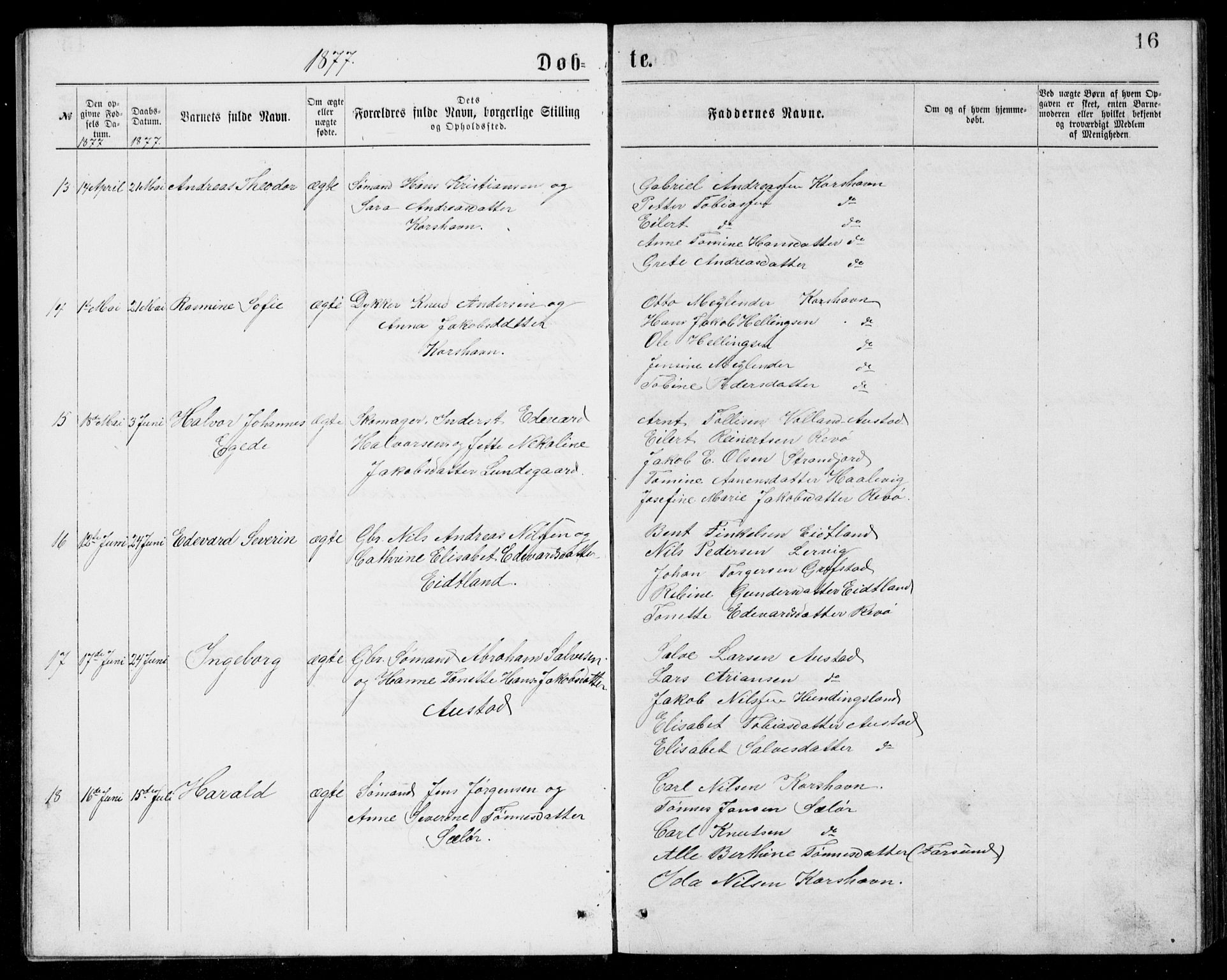 Lyngdal sokneprestkontor, AV/SAK-1111-0029/F/Fb/Fba/L0002: Parish register (copy) no. B 2, 1876-1886, p. 16