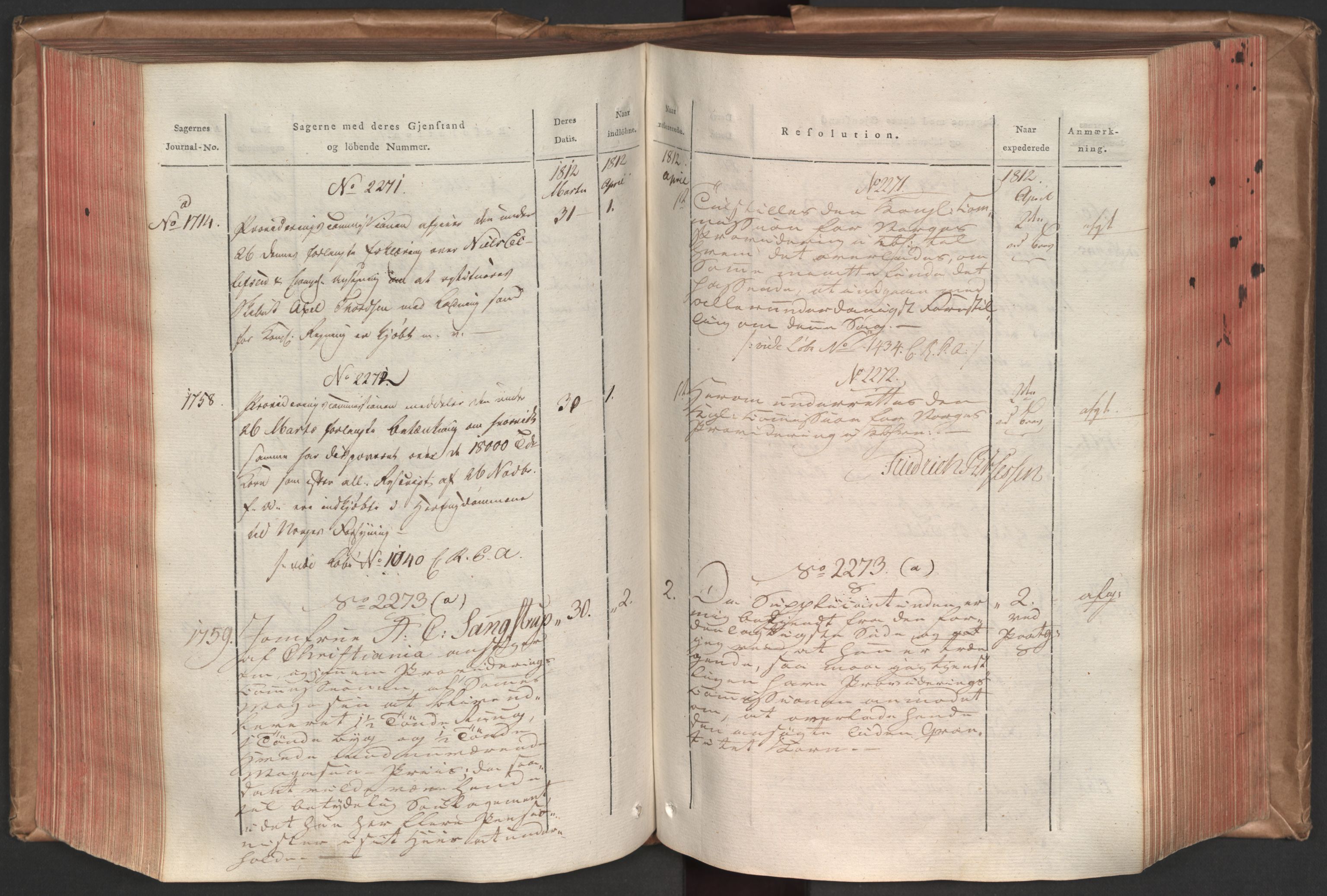 Stattholderembetet 1810-1814, 1. kontor (Kontor A), AV/RA-EA-2872/Ab/L0003: Referatprotokoll,  j.nr. 1244-2337,  l.nr. 1589-3010, 1811-1812, p. 192