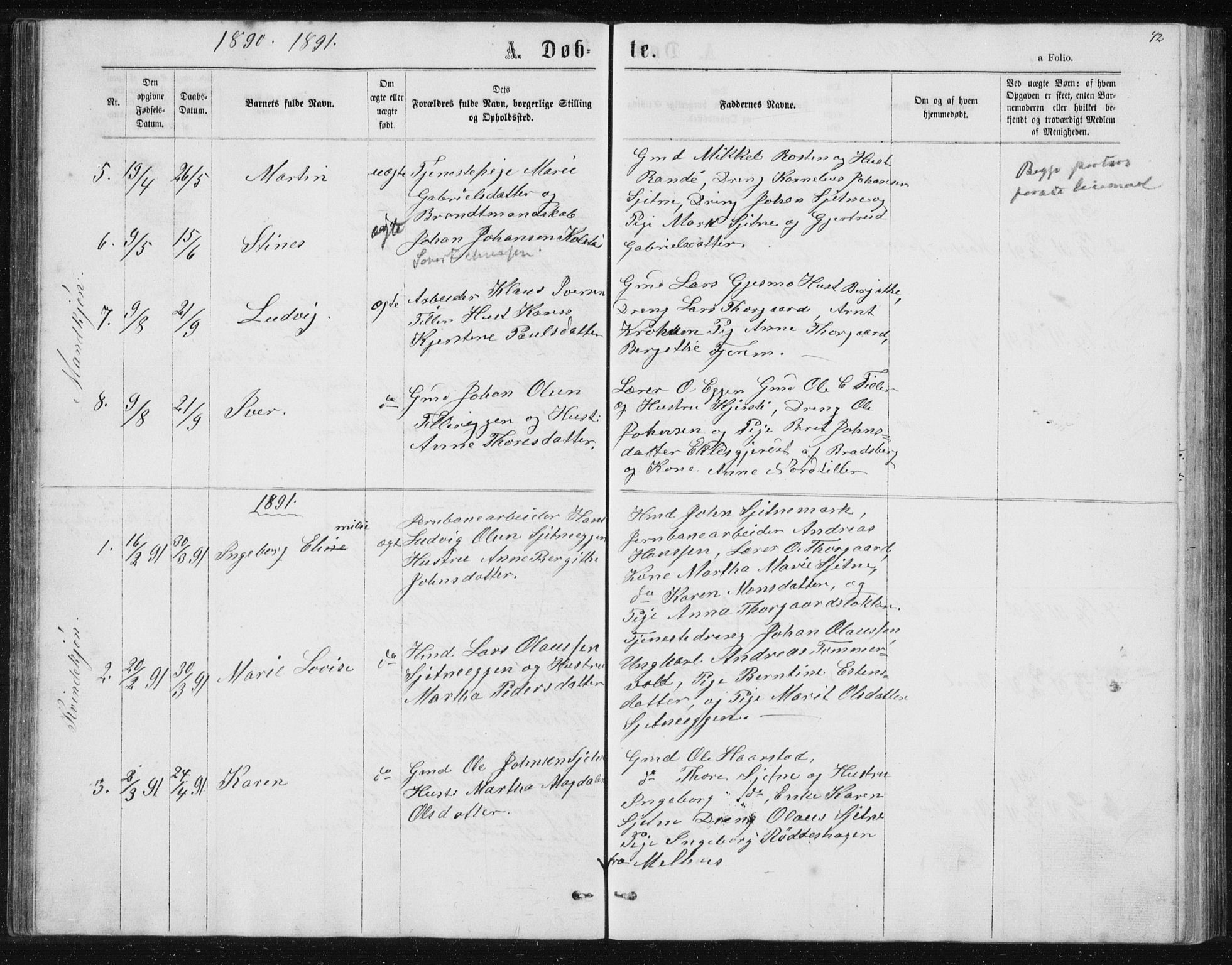 Ministerialprotokoller, klokkerbøker og fødselsregistre - Sør-Trøndelag, SAT/A-1456/621/L0459: Parish register (copy) no. 621C02, 1866-1895, p. 42
