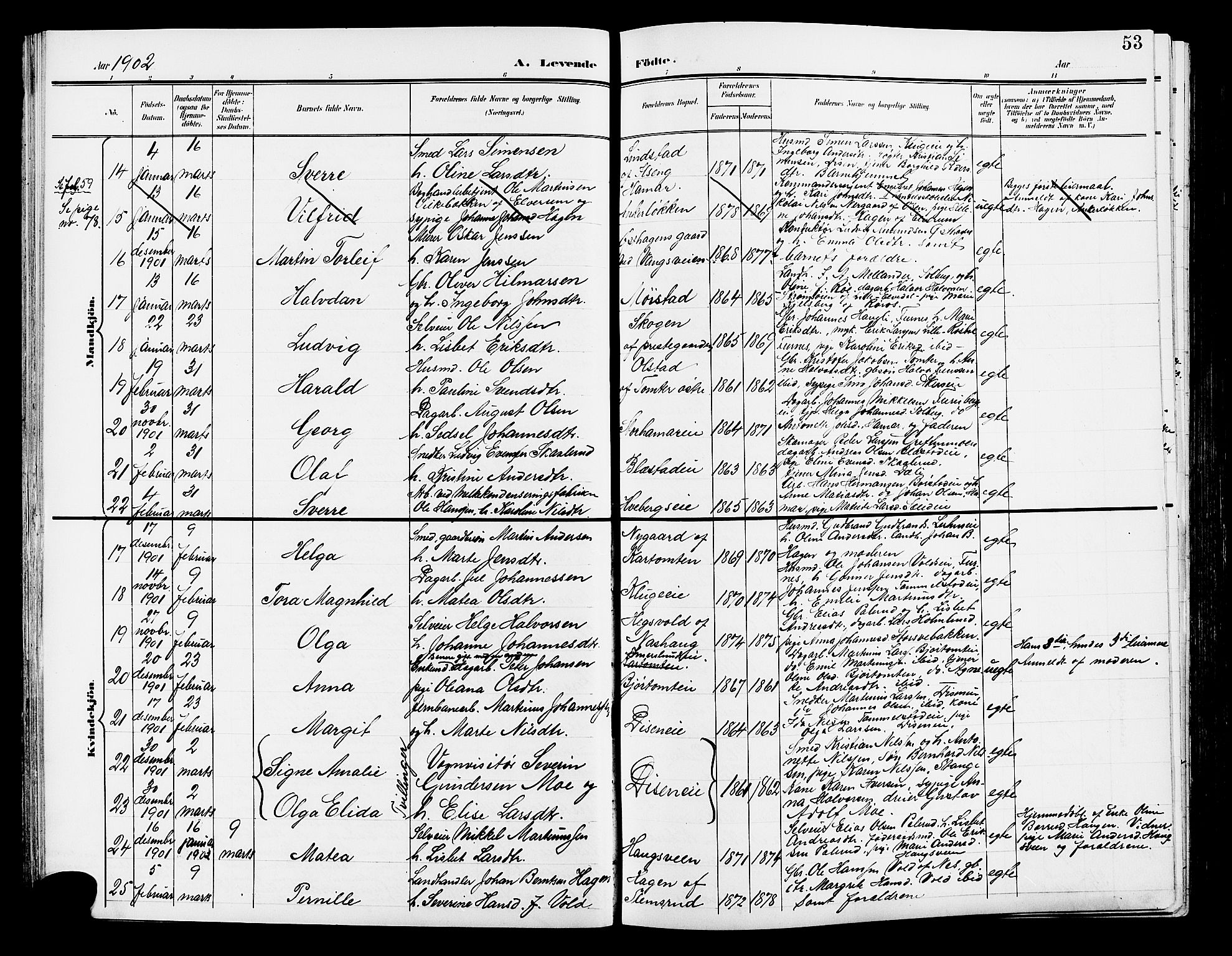 Vang prestekontor, Hedmark, SAH/PREST-008/H/Ha/Hab/L0014: Parish register (copy) no. 14, 1896-1914, p. 53