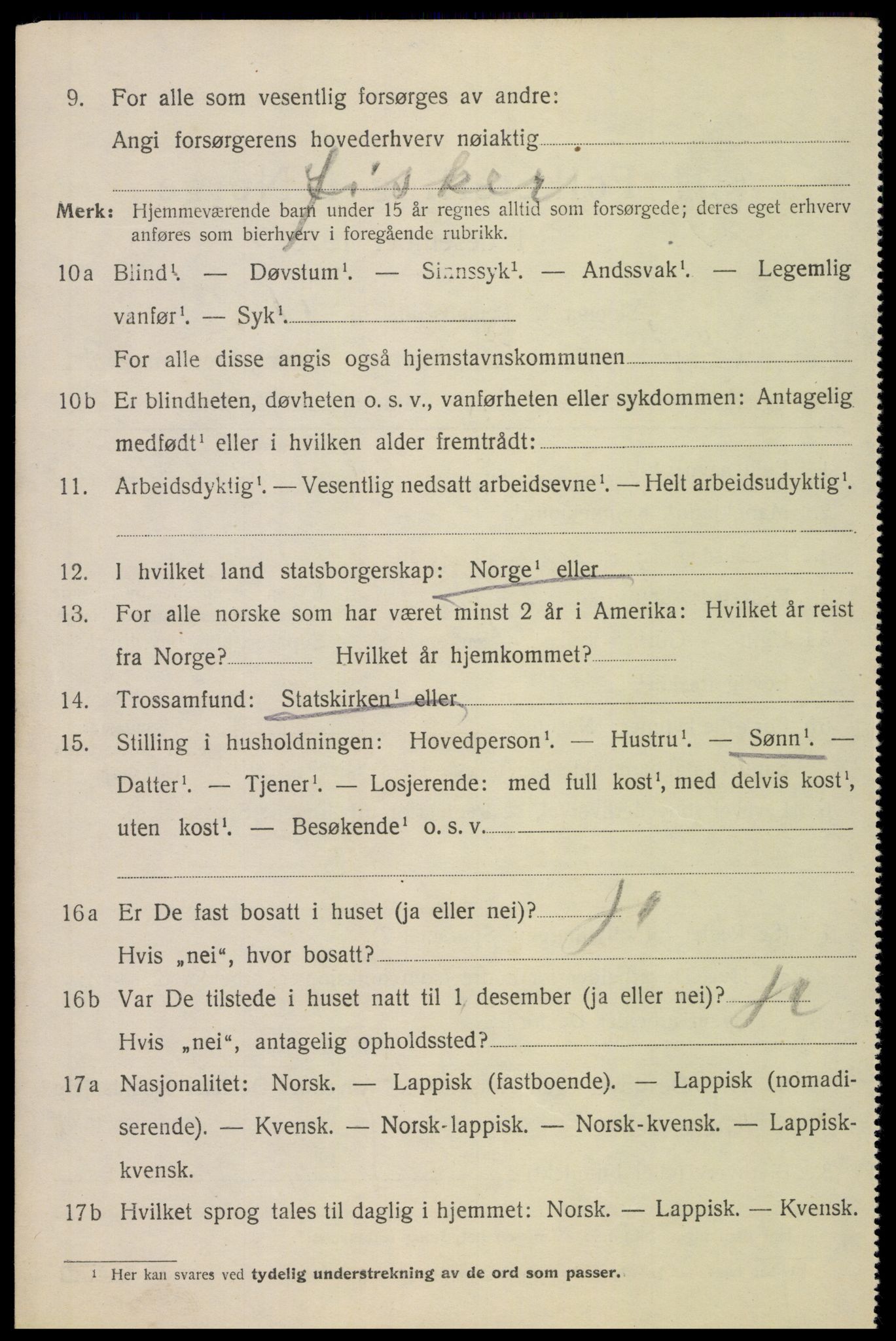 SAT, 1920 census for Øksnes, 1920, p. 2847