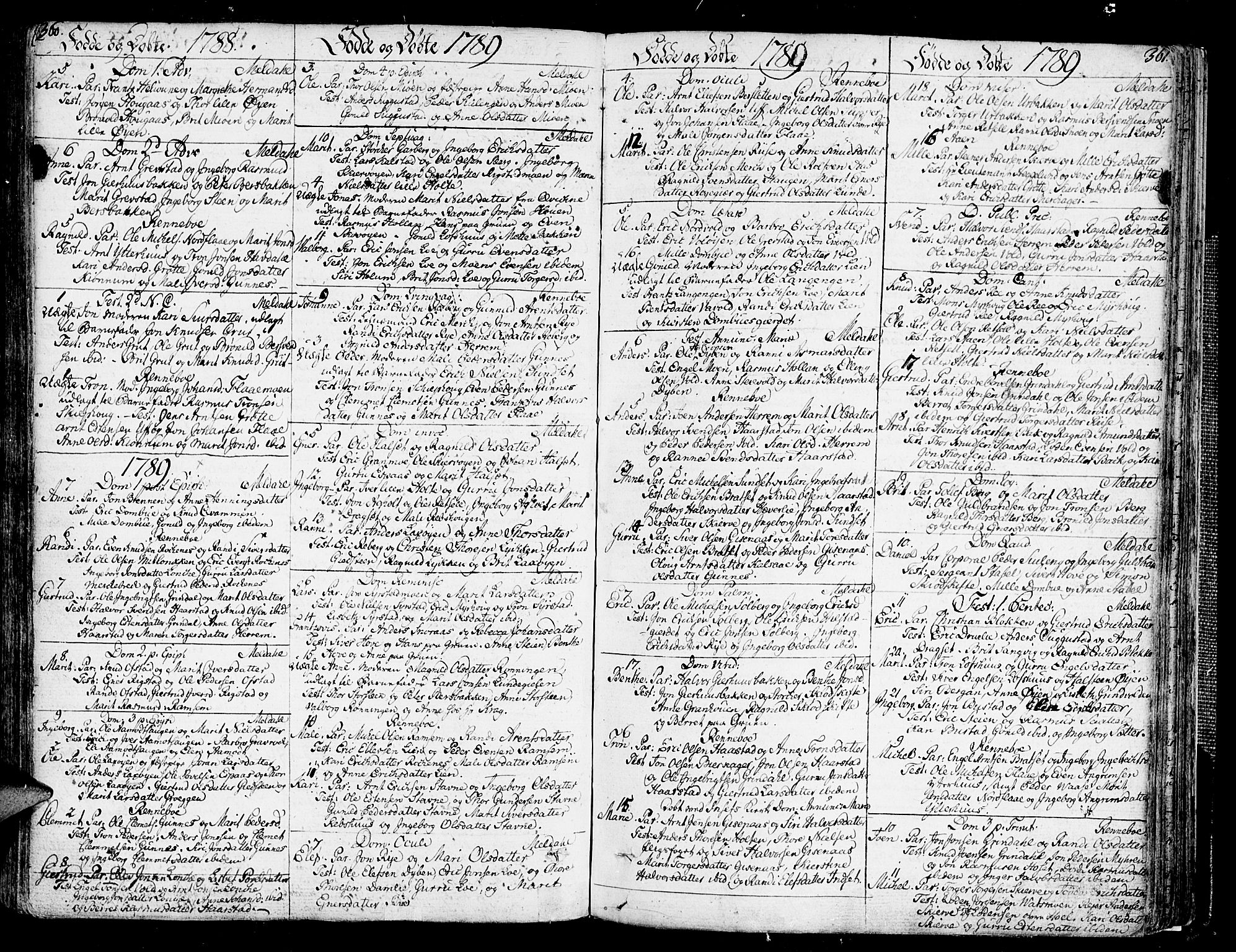 Ministerialprotokoller, klokkerbøker og fødselsregistre - Sør-Trøndelag, SAT/A-1456/672/L0852: Parish register (official) no. 672A05, 1776-1815, p. 360-361