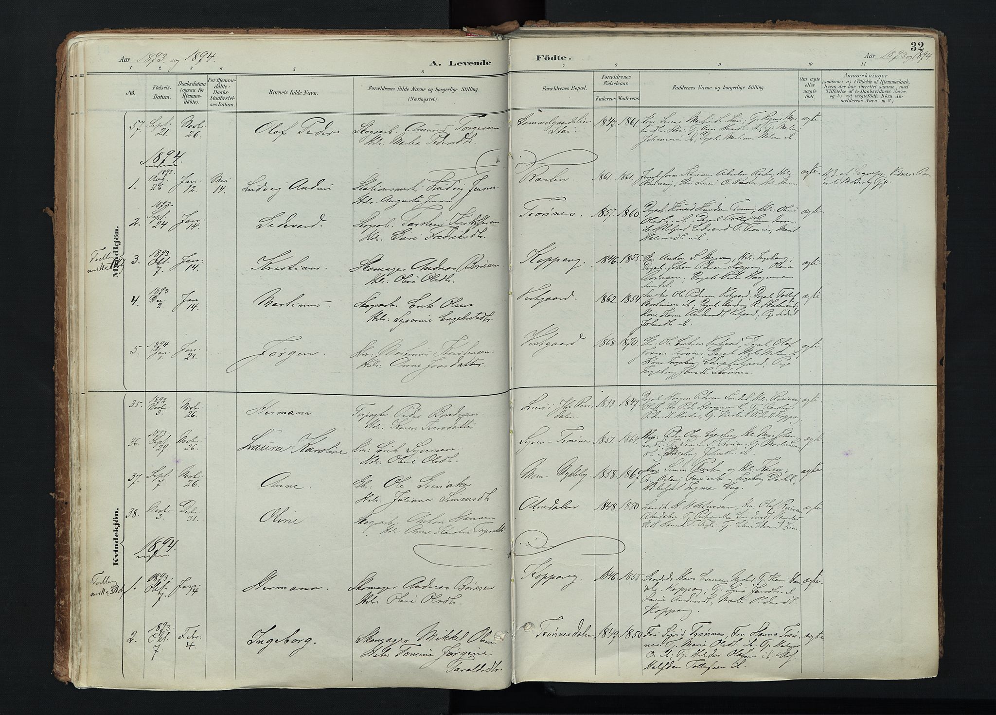 Stor-Elvdal prestekontor, SAH/PREST-052/H/Ha/Haa/L0004: Parish register (official) no. 4, 1890-1922, p. 32