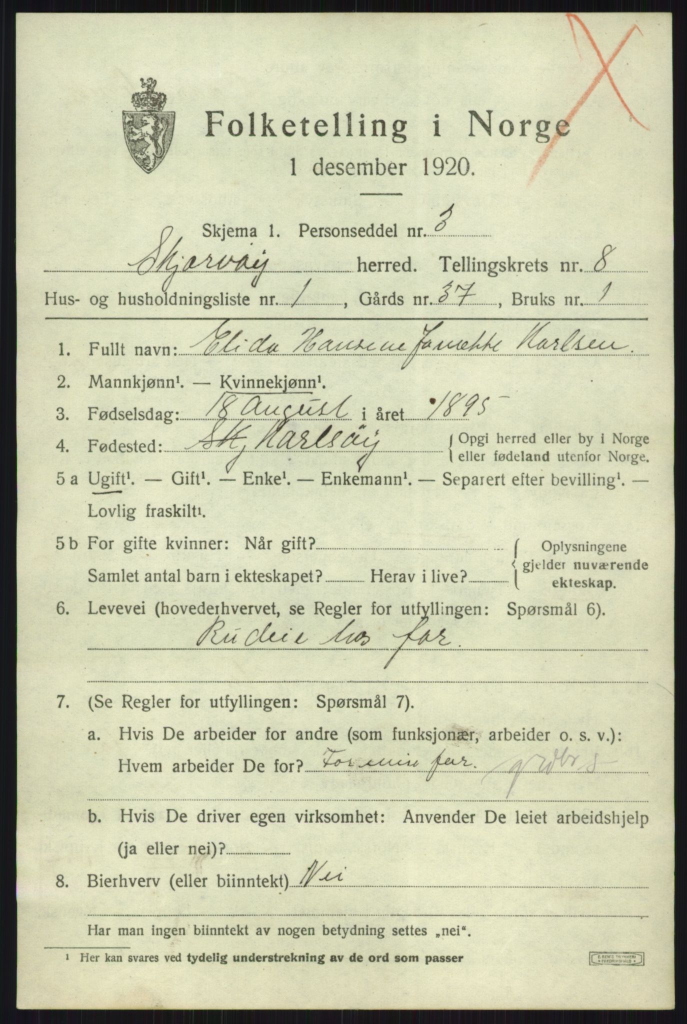 SATØ, 1920 census for Skjervøy, 1920, p. 4761