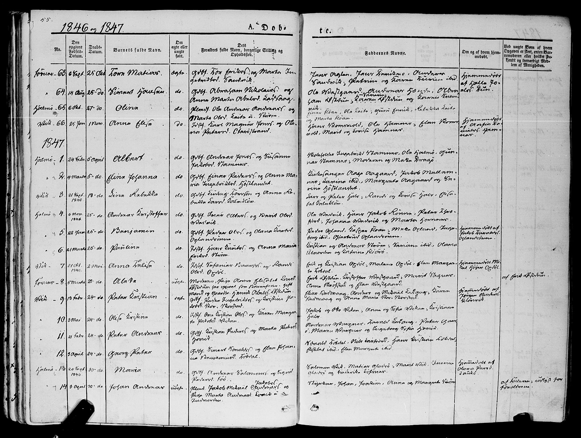 Ministerialprotokoller, klokkerbøker og fødselsregistre - Nord-Trøndelag, SAT/A-1458/773/L0614: Parish register (official) no. 773A05, 1831-1856, p. 55