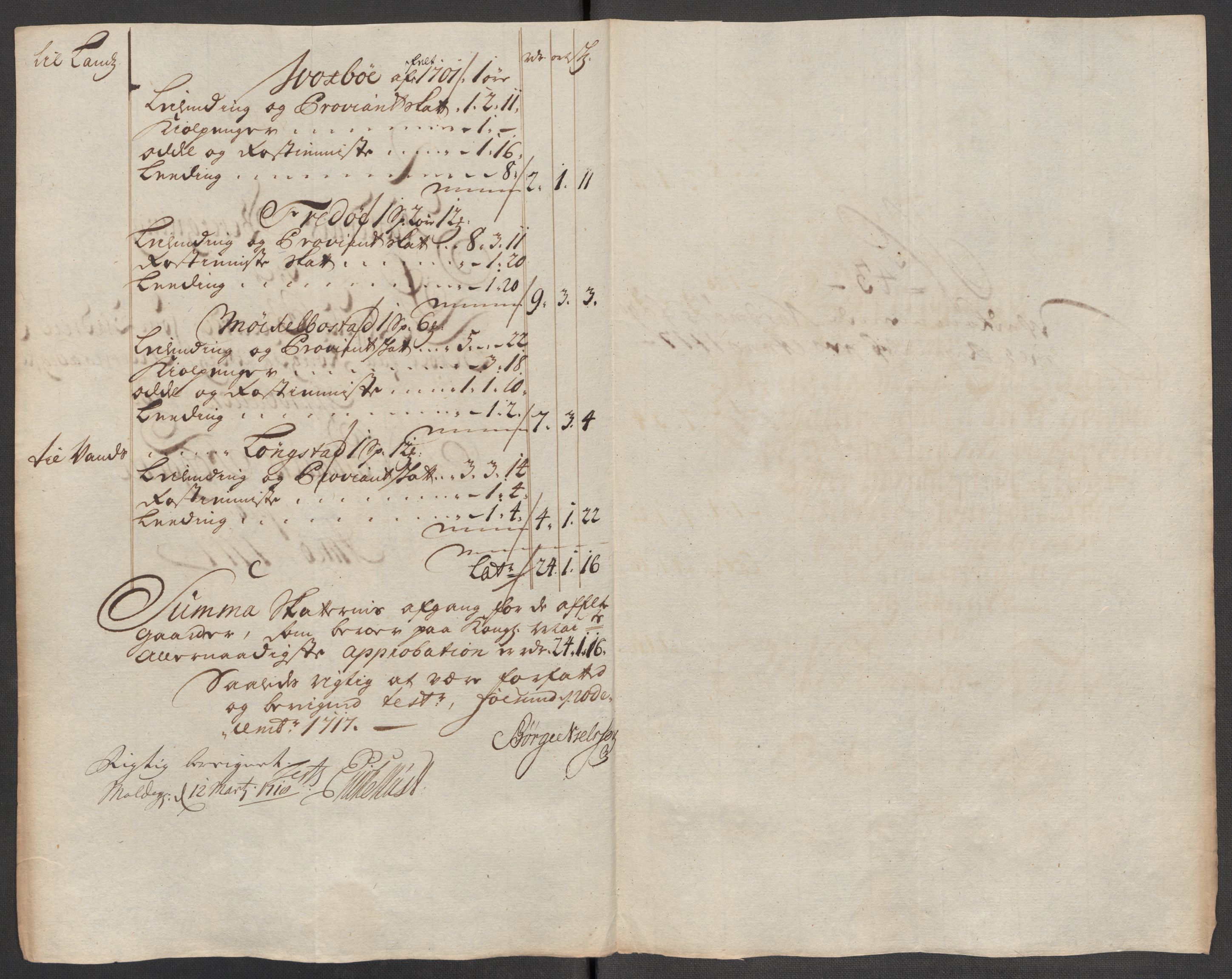 Rentekammeret inntil 1814, Reviderte regnskaper, Fogderegnskap, RA/EA-4092/R56/L3750: Fogderegnskap Nordmøre, 1717, p. 258