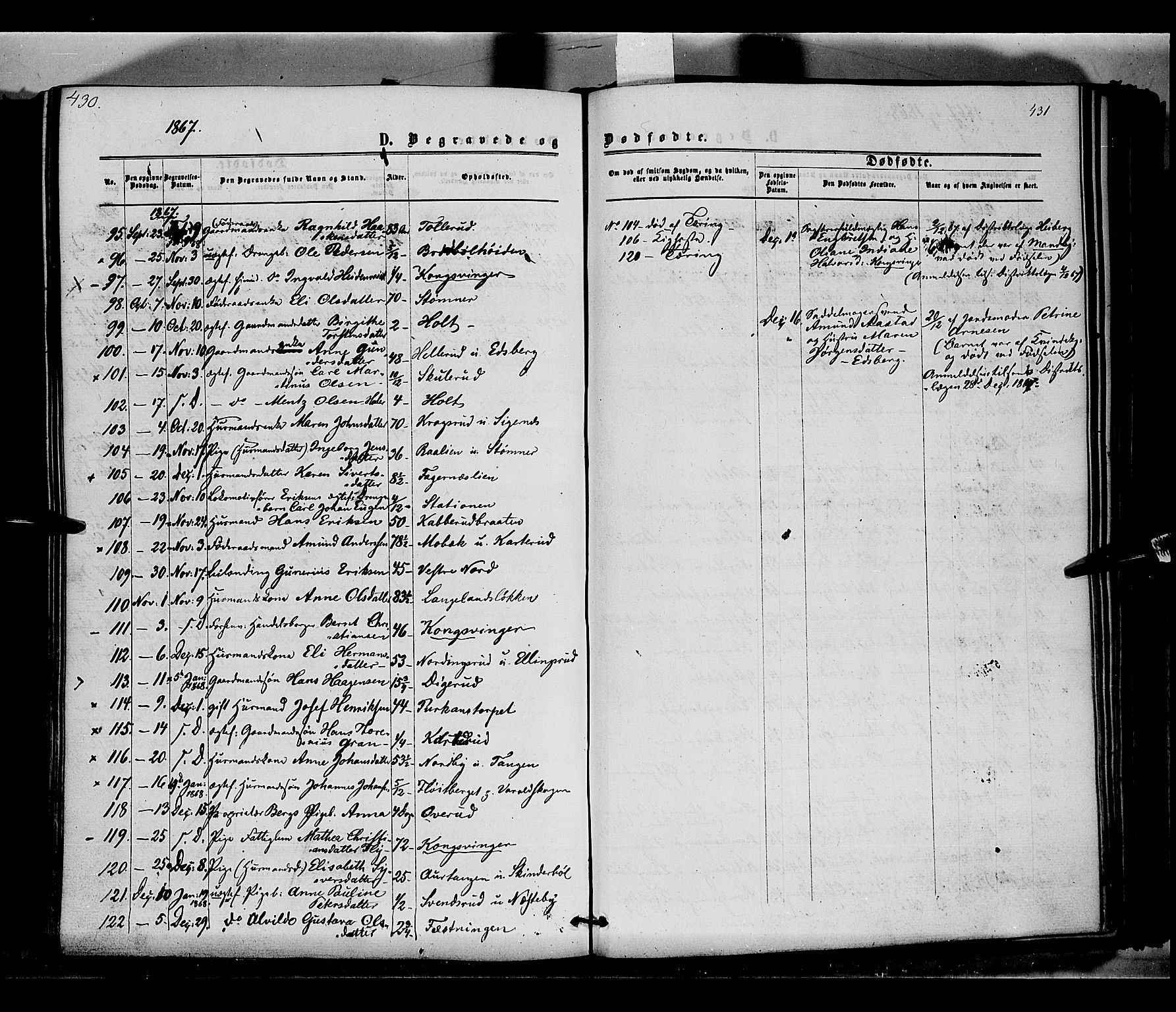 Vinger prestekontor, AV/SAH-PREST-024/H/Ha/Haa/L0011: Parish register (official) no. 11, 1862-1870, p. 431