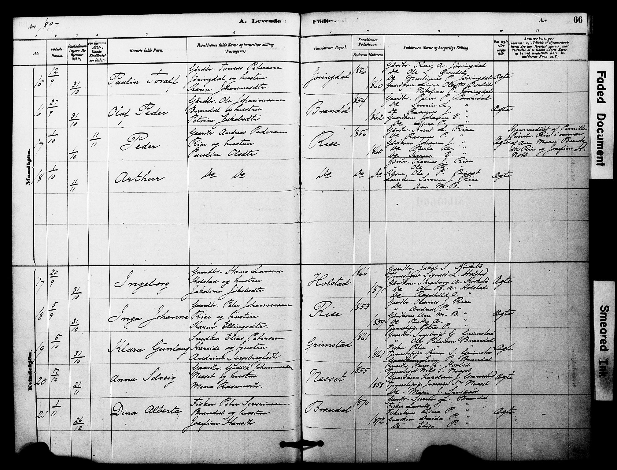 Ministerialprotokoller, klokkerbøker og fødselsregistre - Møre og Romsdal, AV/SAT-A-1454/510/L0122: Parish register (official) no. 510A02, 1878-1897, p. 66