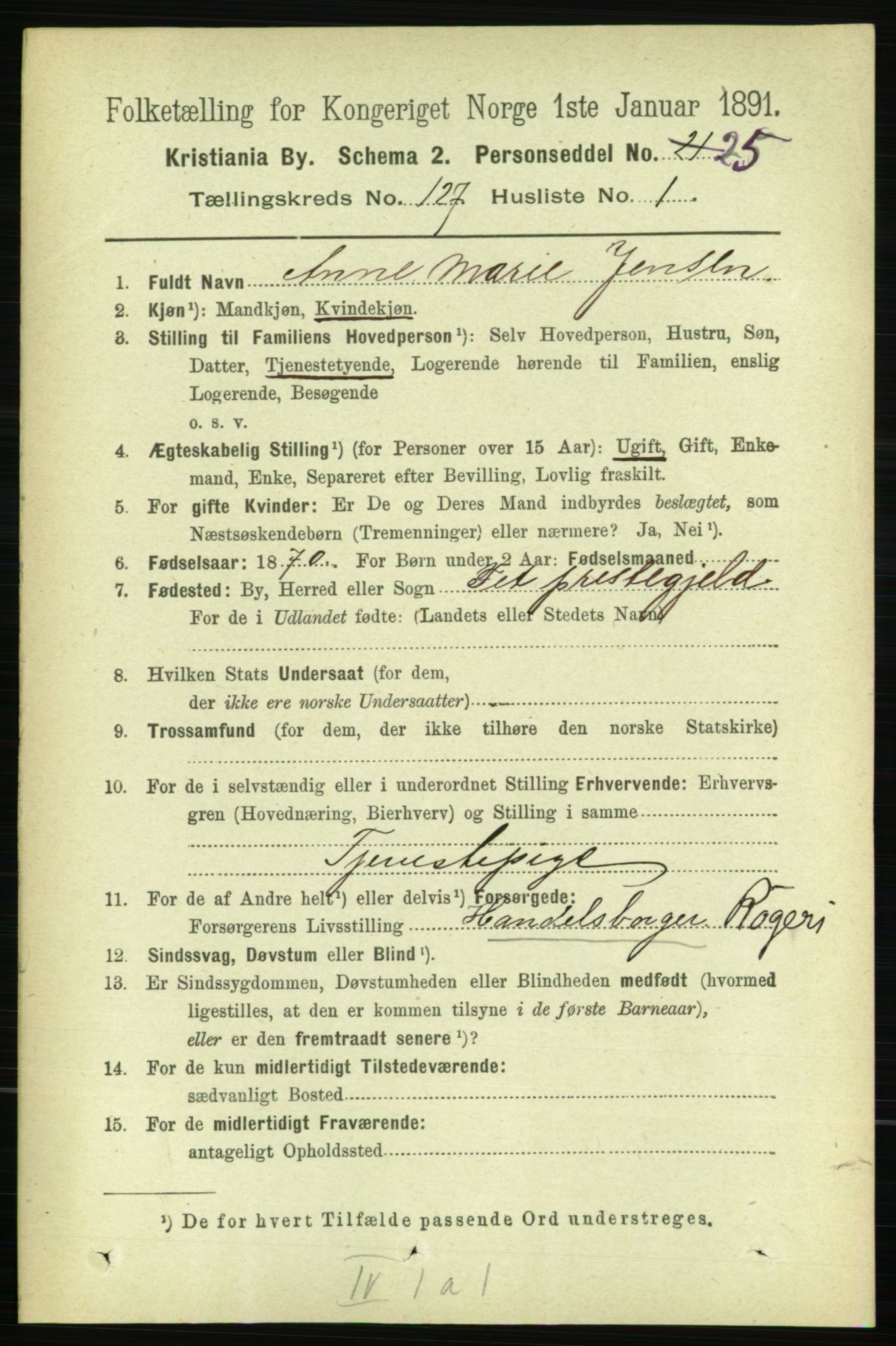 RA, 1891 census for 0301 Kristiania, 1891, p. 67849