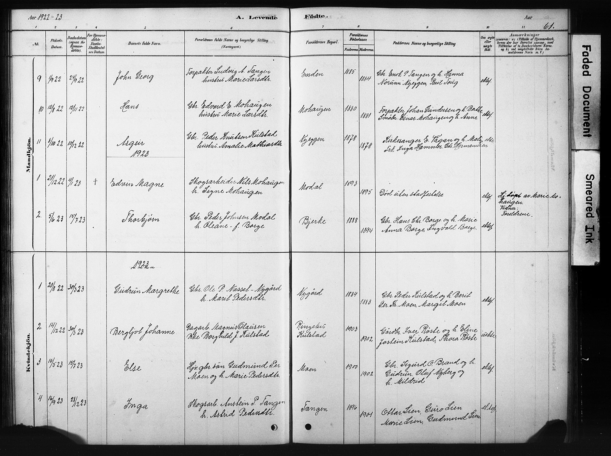 Sollia prestekontor, AV/SAH-PREST-050/H/Ha/Hab/L0002: Parish register (copy) no. 2, 1880-1933, p. 61