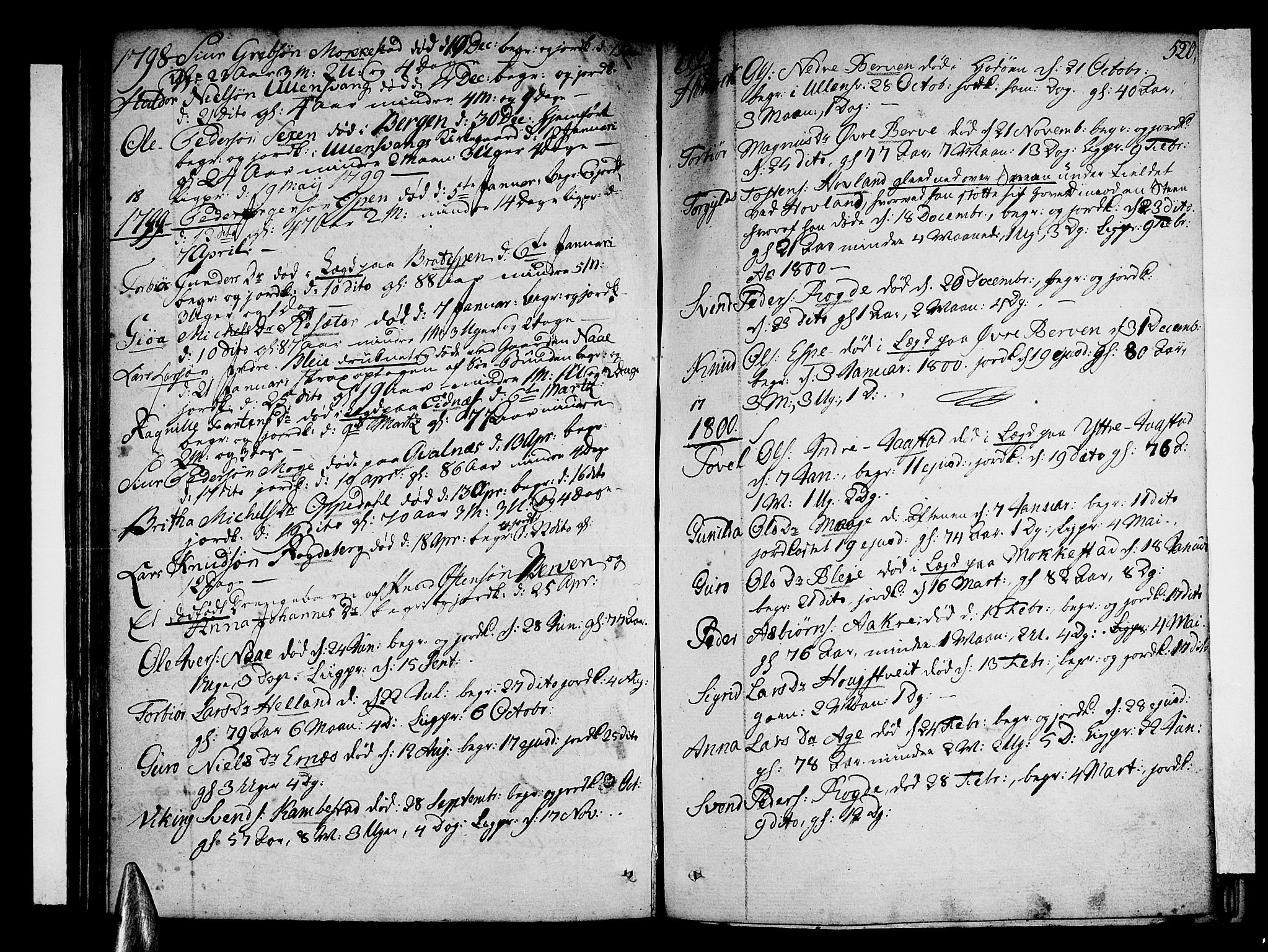 Ullensvang sokneprestembete, AV/SAB-A-78701/H/Haa: Parish register (official) no. A 7 /1, 1788-1804, p. 519-520