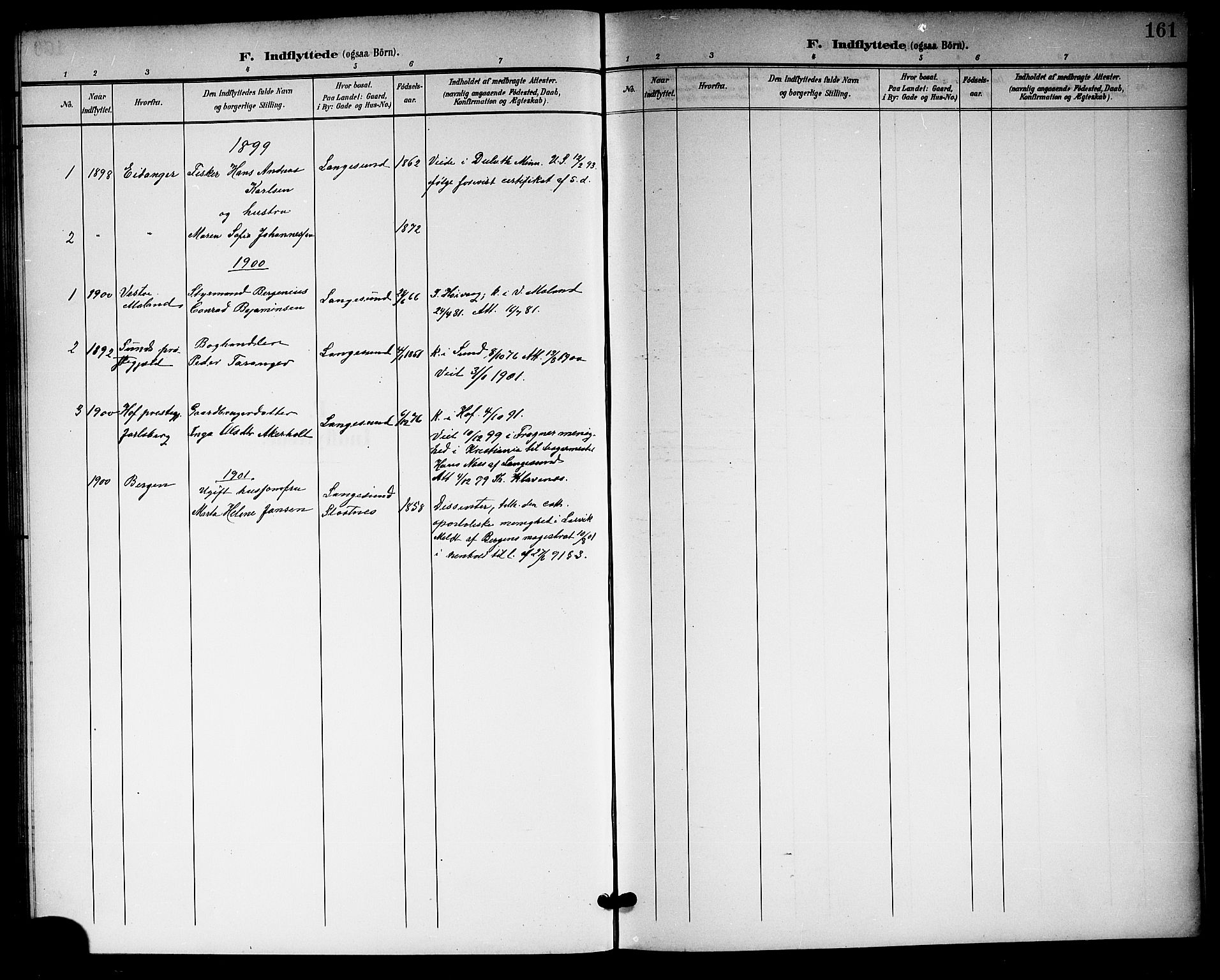 Langesund kirkebøker, SAKO/A-280/G/Ga/L0006: Parish register (copy) no. 6, 1899-1918, p. 161