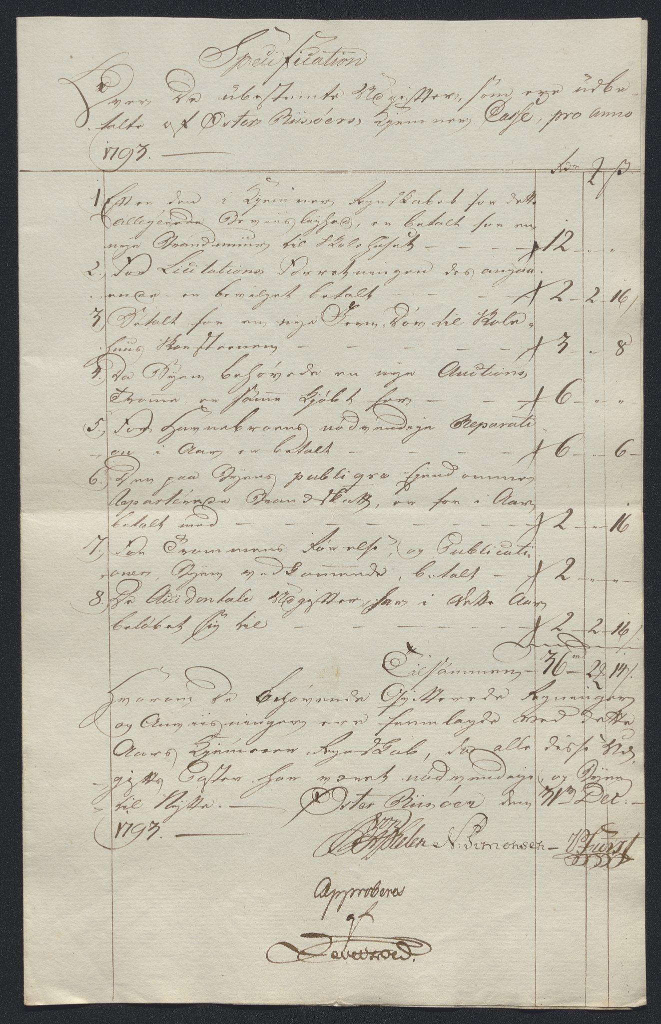 Danske Kanselli 1800-1814, AV/RA-EA-3024/K/Kk/Kka/Kkac/L0234: Kjøpstadregnskap Øster Risør, 1791-1795, p. 247