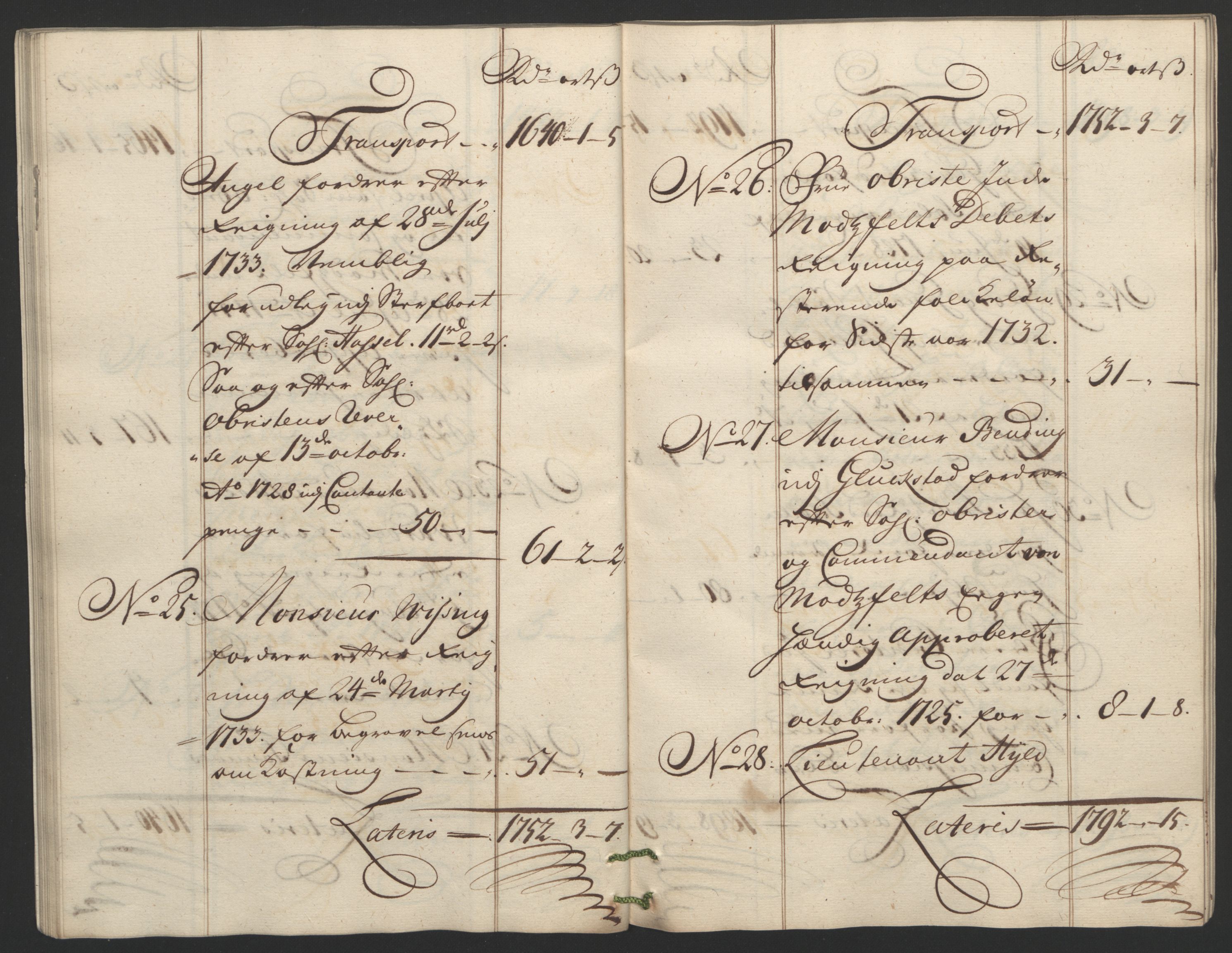 Forsvaret, Generalauditøren, AV/RA-RAFA-1772/F/Fj/Fja/L0022: --, 1733-1821, p. 690