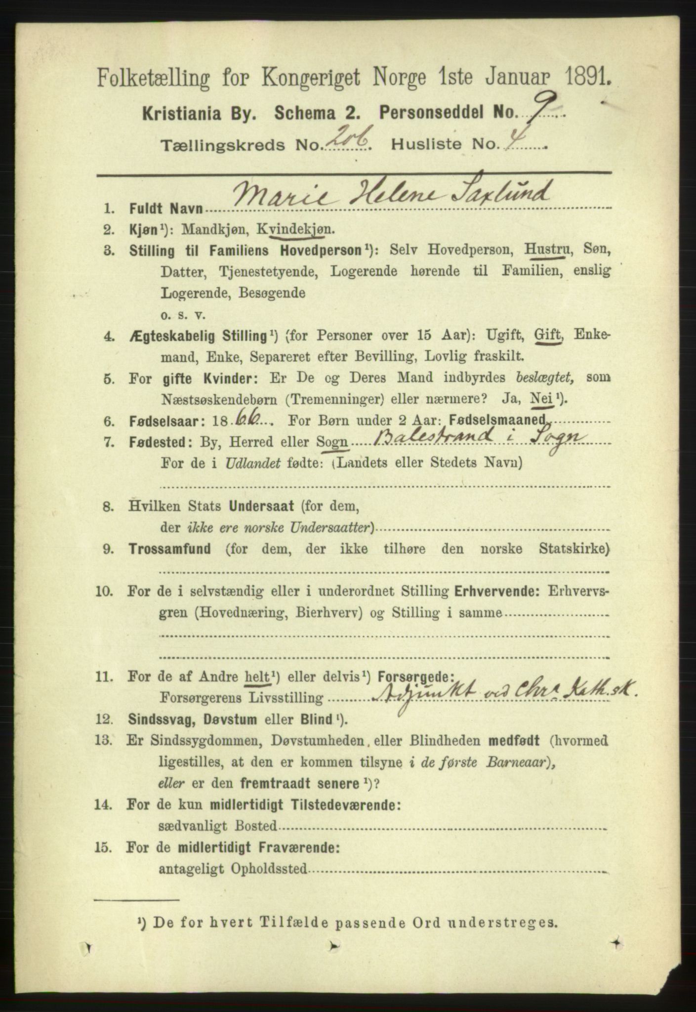 RA, 1891 census for 0301 Kristiania, 1891, p. 123982