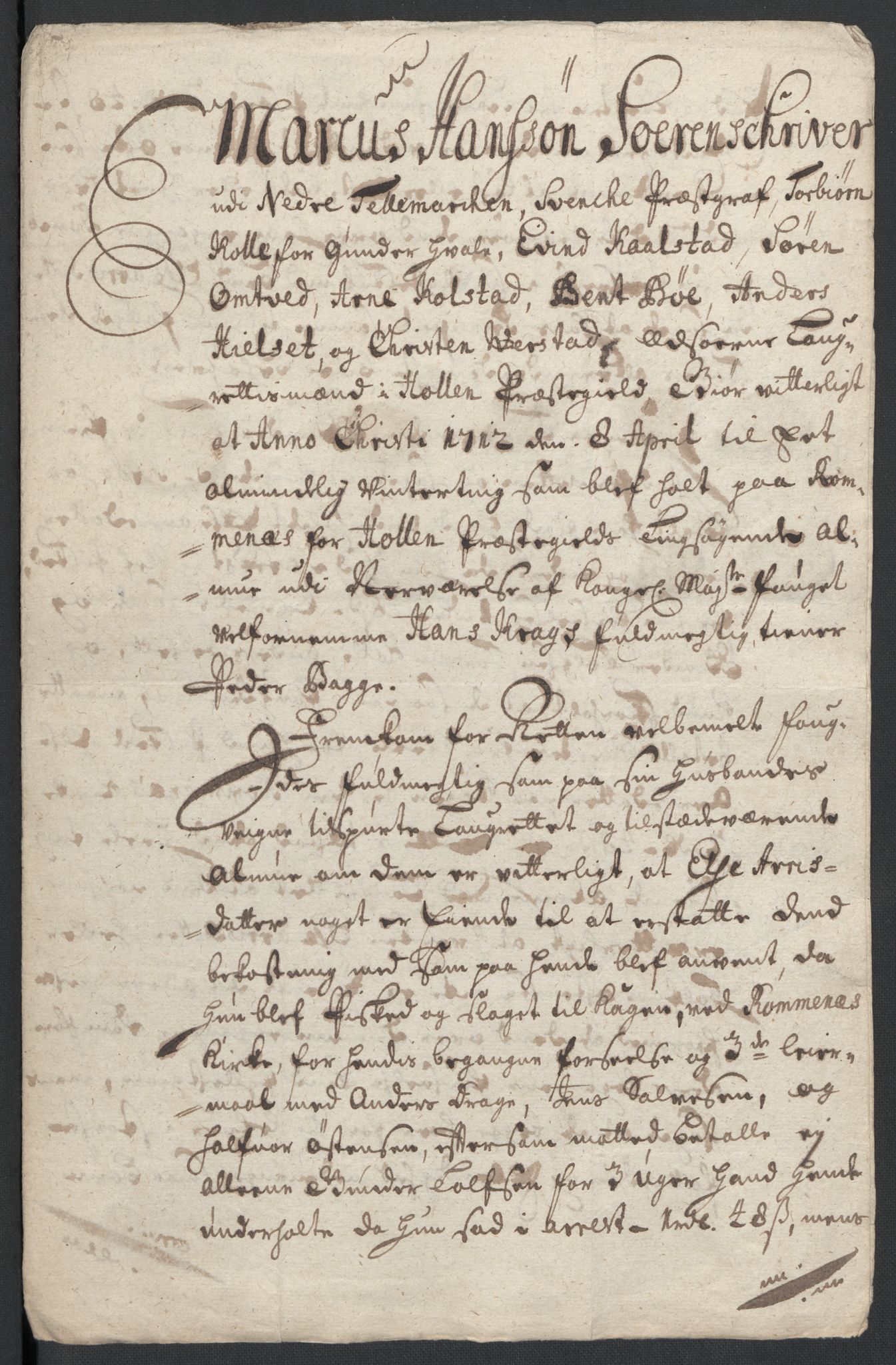 Rentekammeret inntil 1814, Reviderte regnskaper, Fogderegnskap, AV/RA-EA-4092/R36/L2120: Fogderegnskap Øvre og Nedre Telemark og Bamble, 1711, p. 314