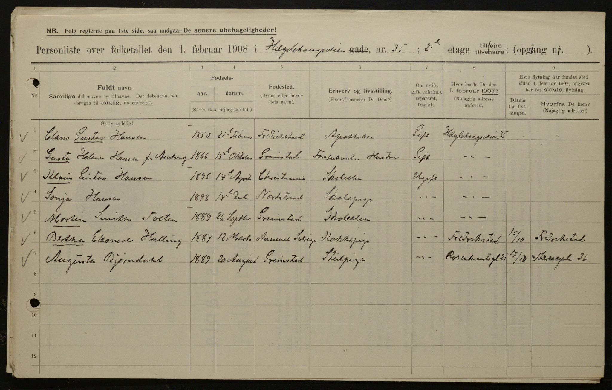 OBA, Municipal Census 1908 for Kristiania, 1908, p. 32895