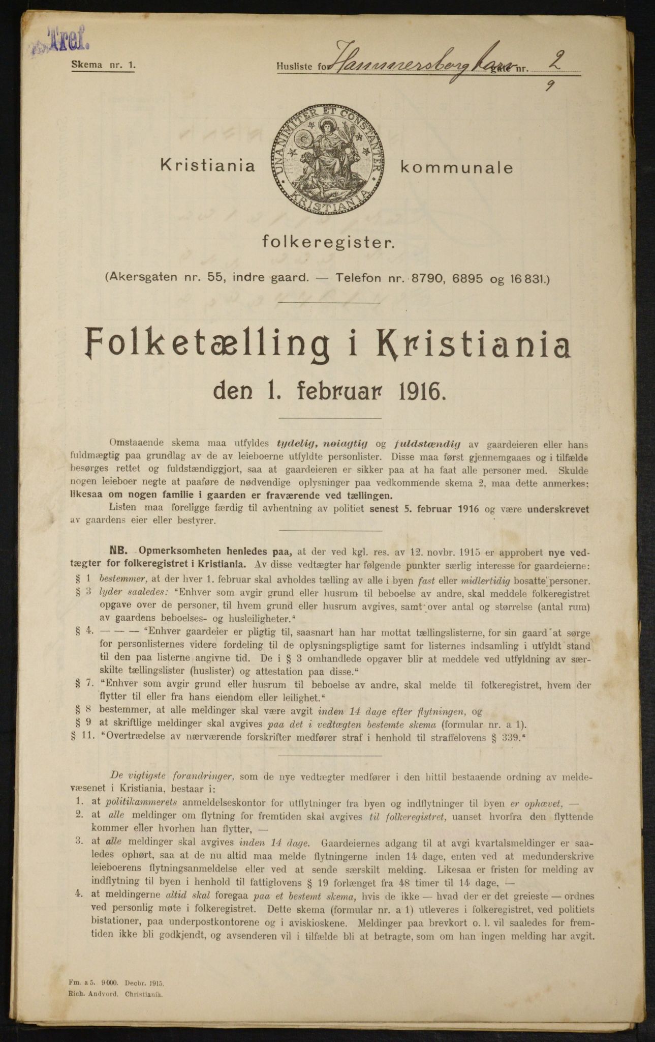 OBA, Municipal Census 1916 for Kristiania, 1916, p. 34988