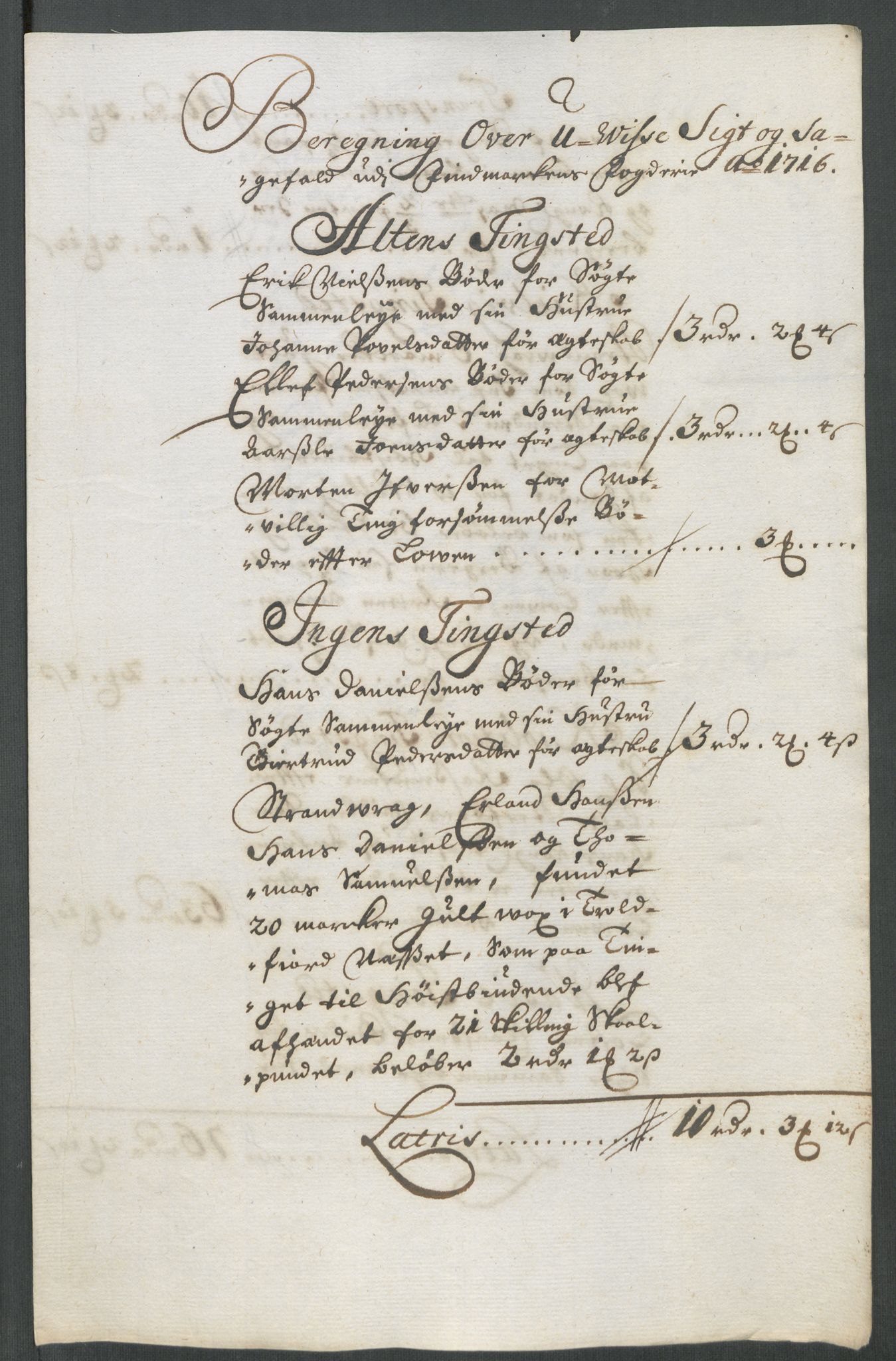 Rentekammeret inntil 1814, Reviderte regnskaper, Fogderegnskap, AV/RA-EA-4092/R69/L4857: Fogderegnskap Finnmark/Vardøhus, 1716-1718, p. 134