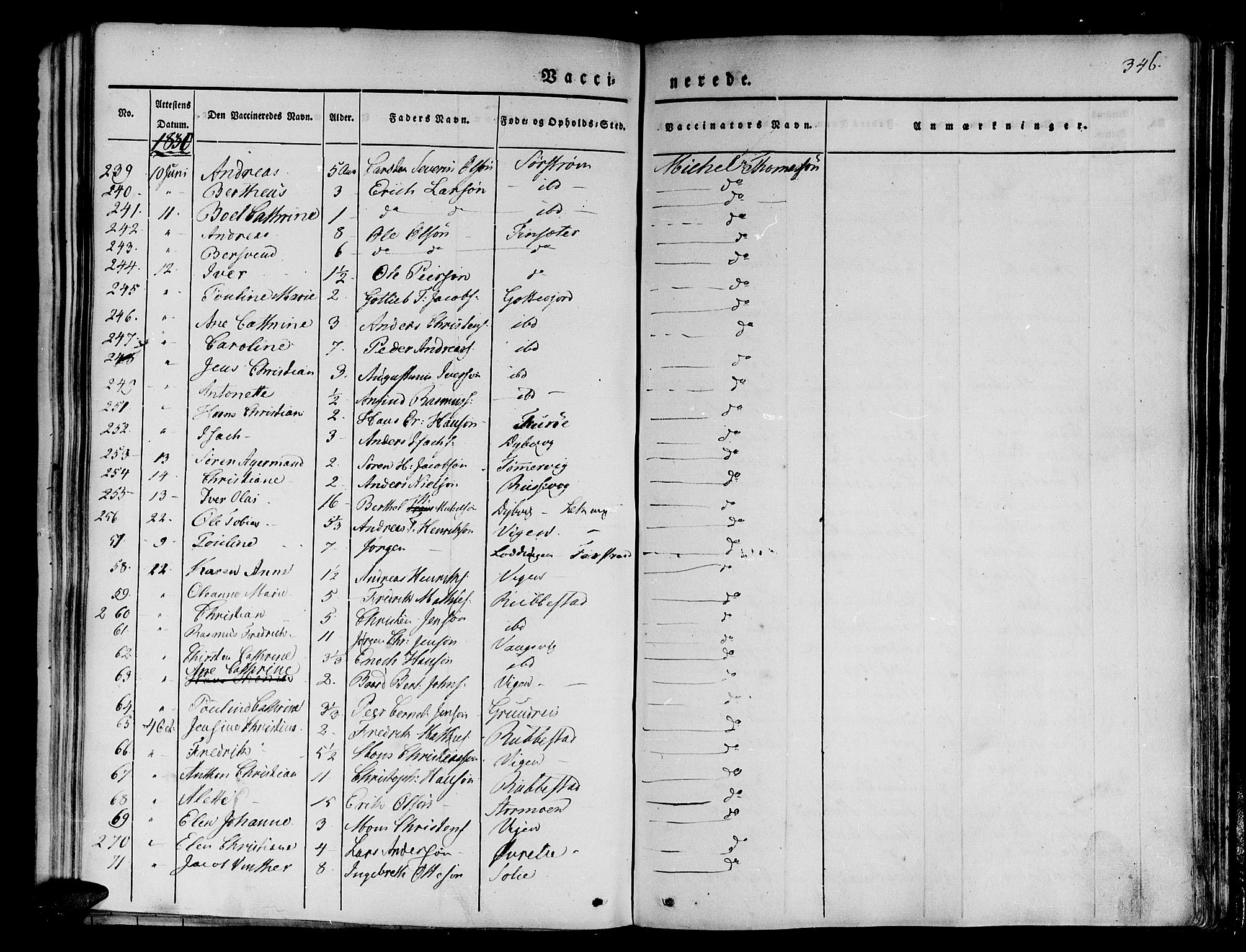 Tranøy sokneprestkontor, AV/SATØ-S-1313/I/Ia/Iaa/L0005kirke: Parish register (official) no. 5, 1829-1844, p. 346