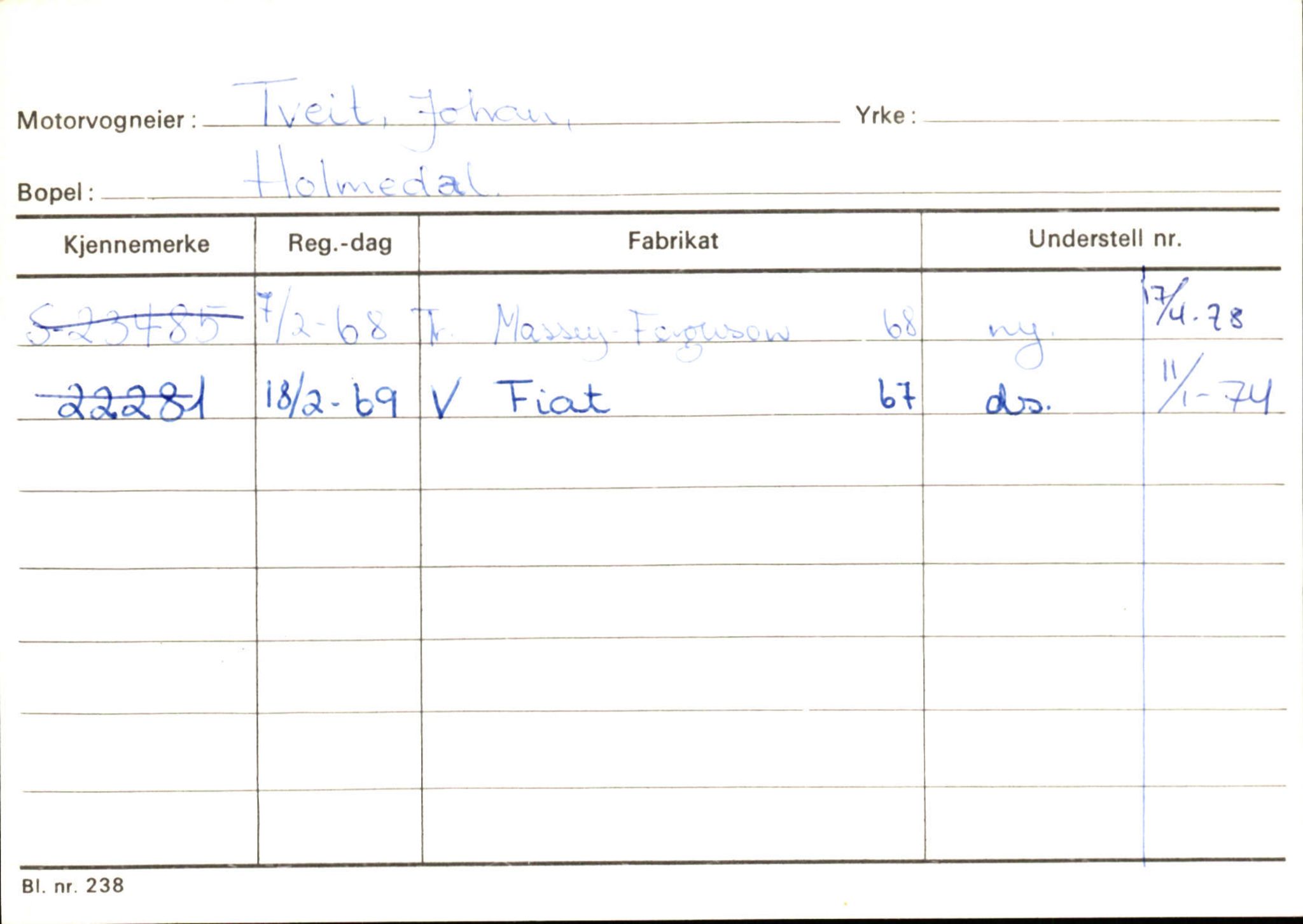 Statens vegvesen, Sogn og Fjordane vegkontor, AV/SAB-A-5301/4/F/L0126: Eigarregister Fjaler M-Å. Leikanger A-Å, 1945-1975, p. 495