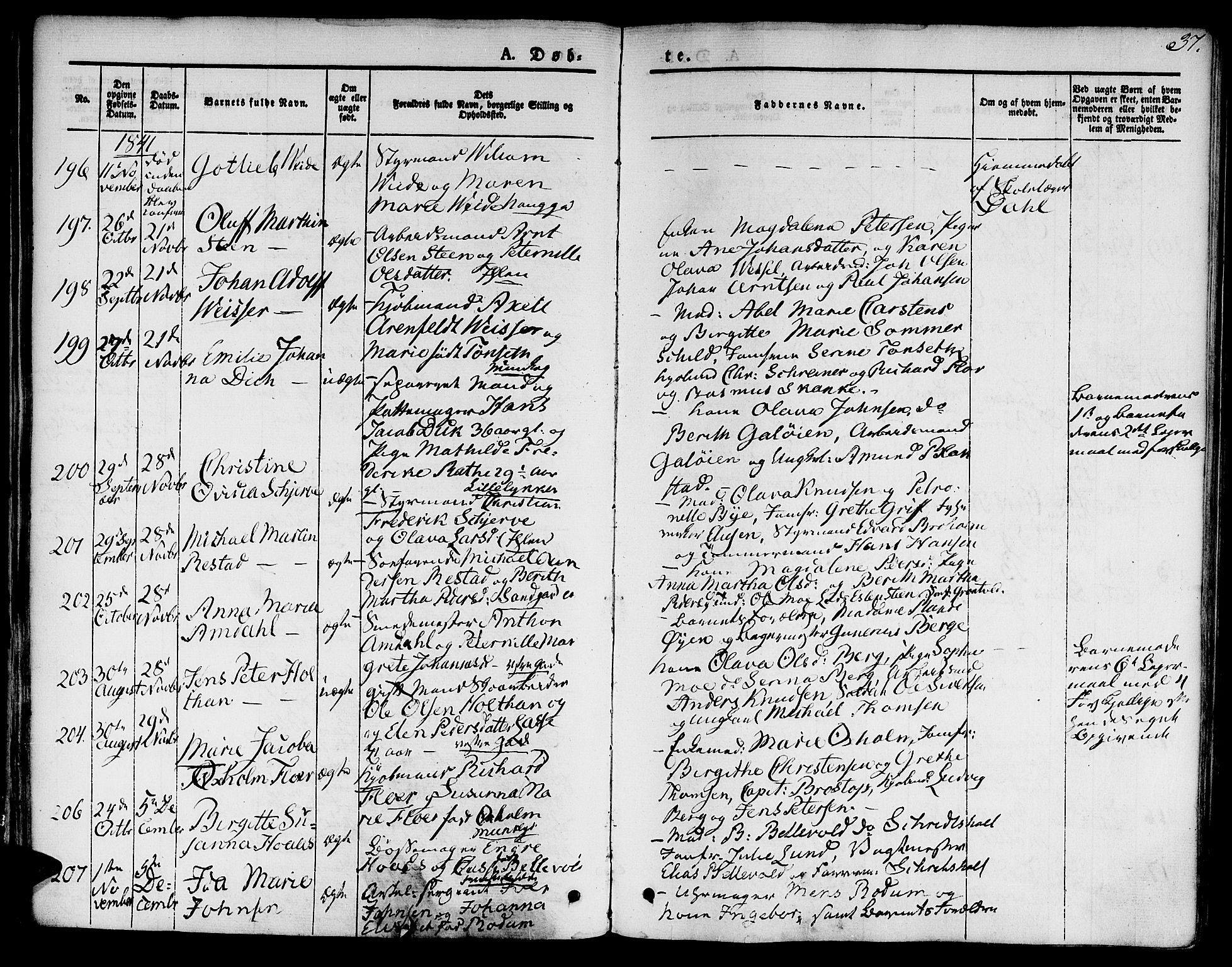 Ministerialprotokoller, klokkerbøker og fødselsregistre - Sør-Trøndelag, SAT/A-1456/601/L0048: Parish register (official) no. 601A16, 1840-1847, p. 37