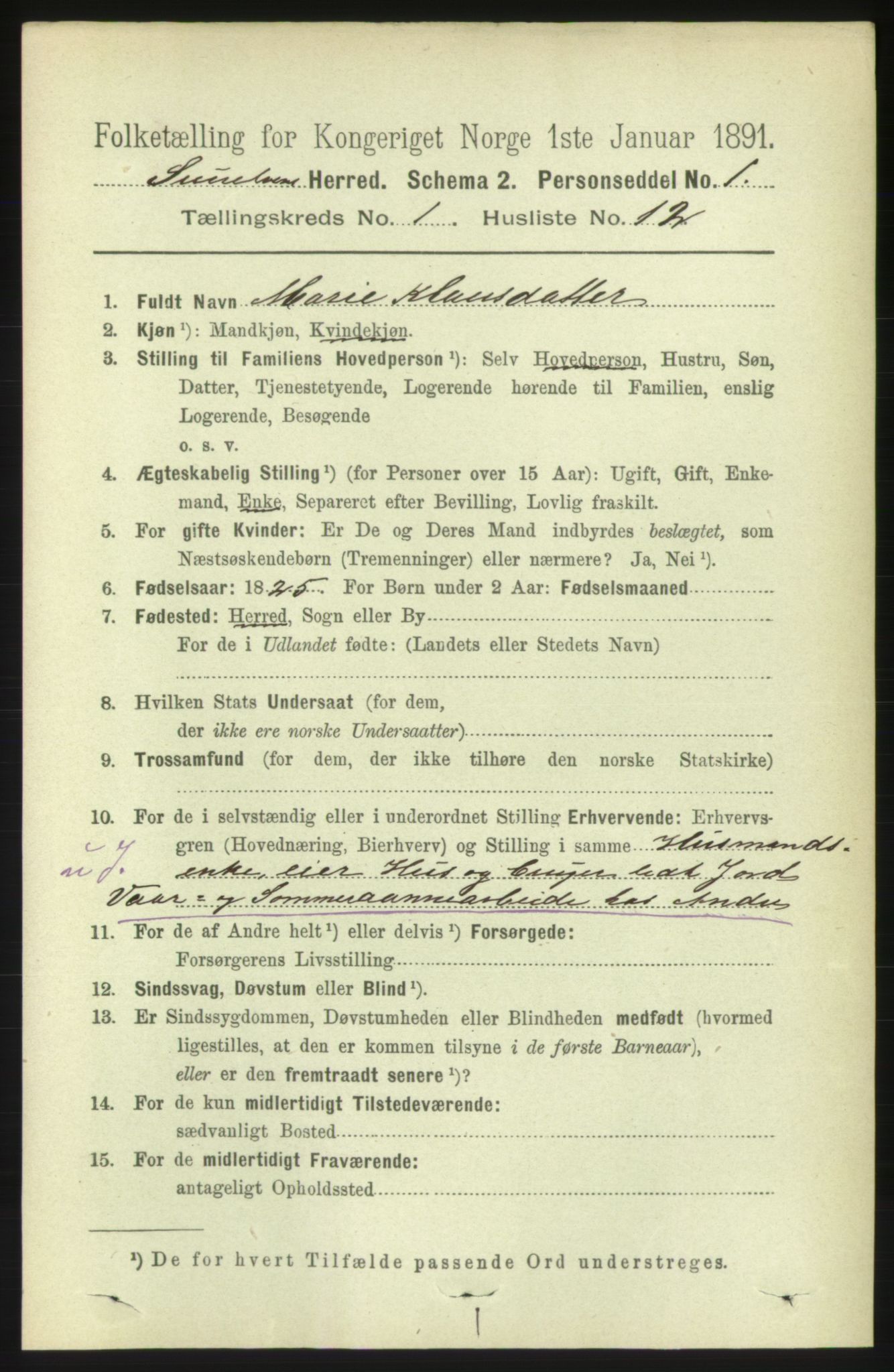 RA, 1891 census for 1523 Sunnylven, 1891, p. 162