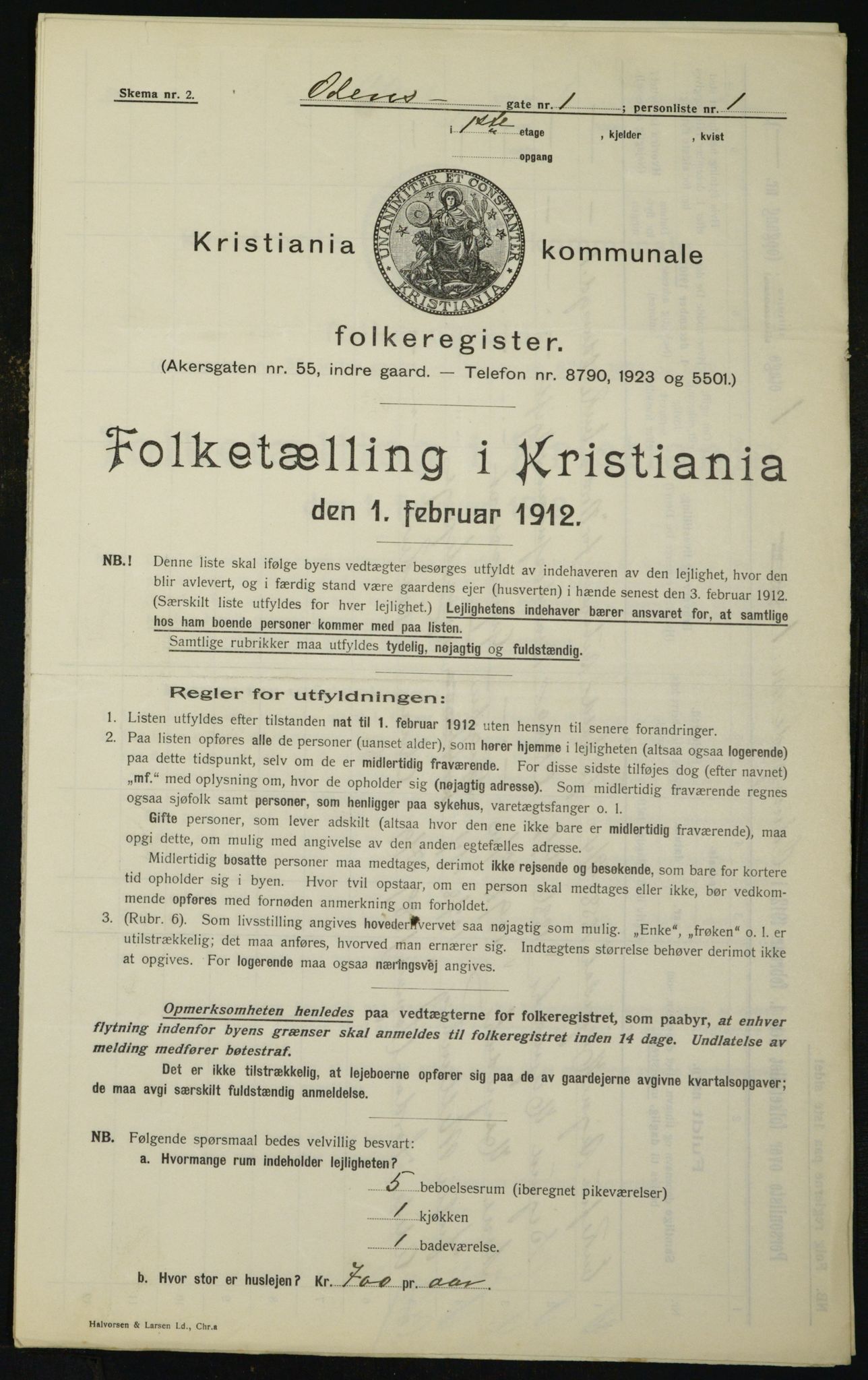 OBA, Municipal Census 1912 for Kristiania, 1912, p. 75176