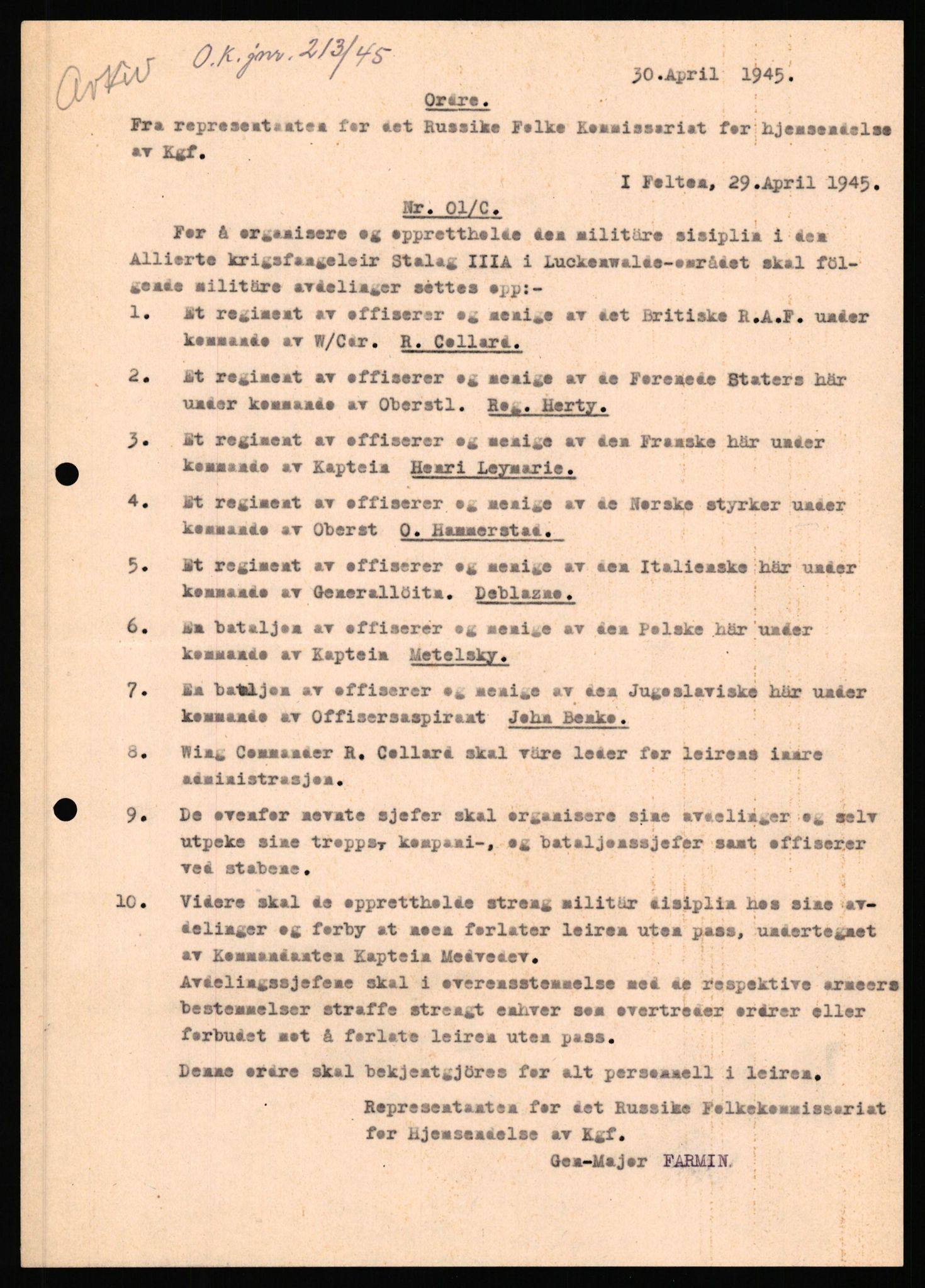 Forsvaret, Forsvarets krigshistoriske avdeling, AV/RA-RAFA-2017/Y/Yf/L0201: II-C-11-2102  -  Norske offiserer i krigsfangenskap, 1940-1945, p. 389