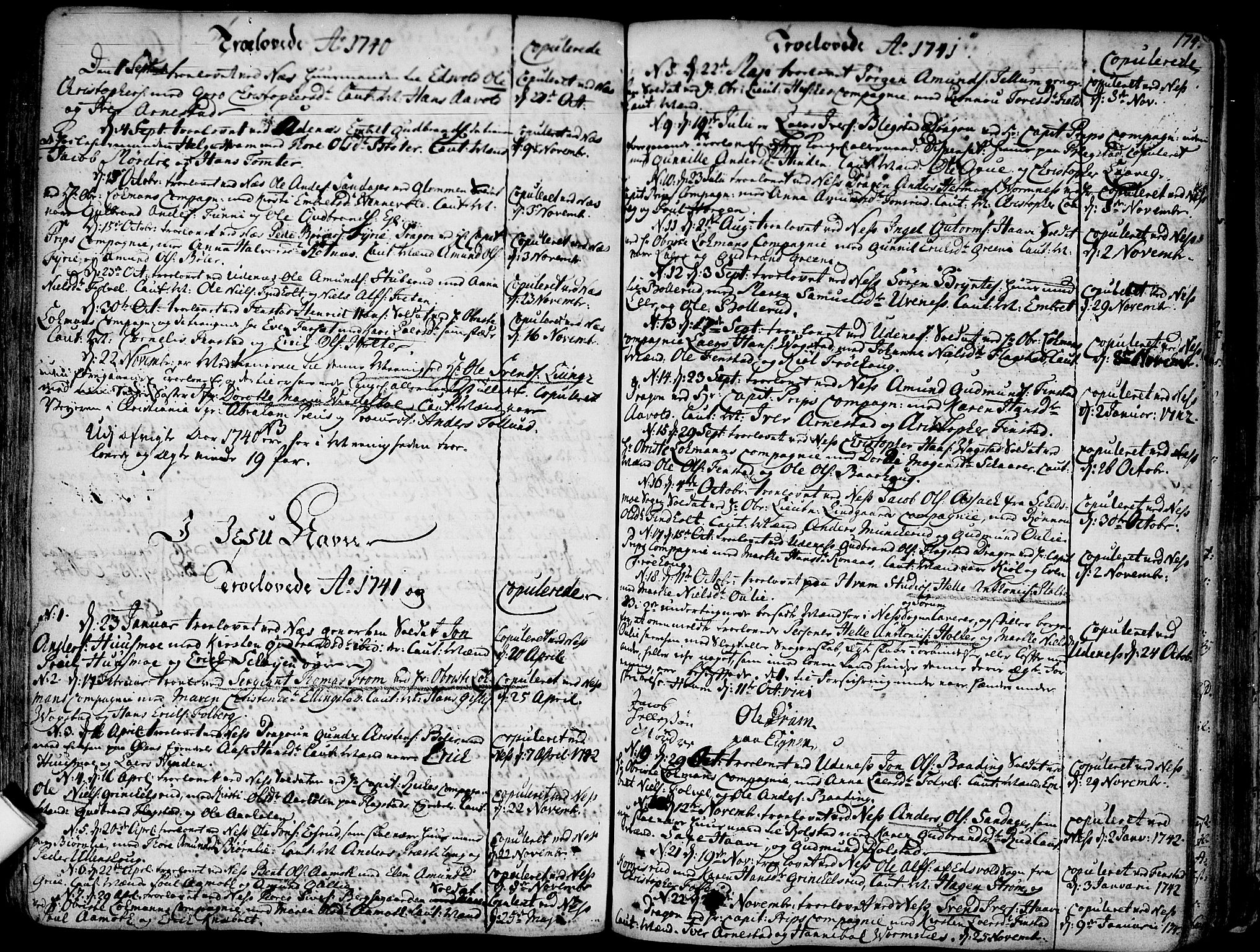 Nes prestekontor Kirkebøker, SAO/A-10410/F/Fa/L0003: Parish register (official) no. I 3, 1734-1781, p. 174