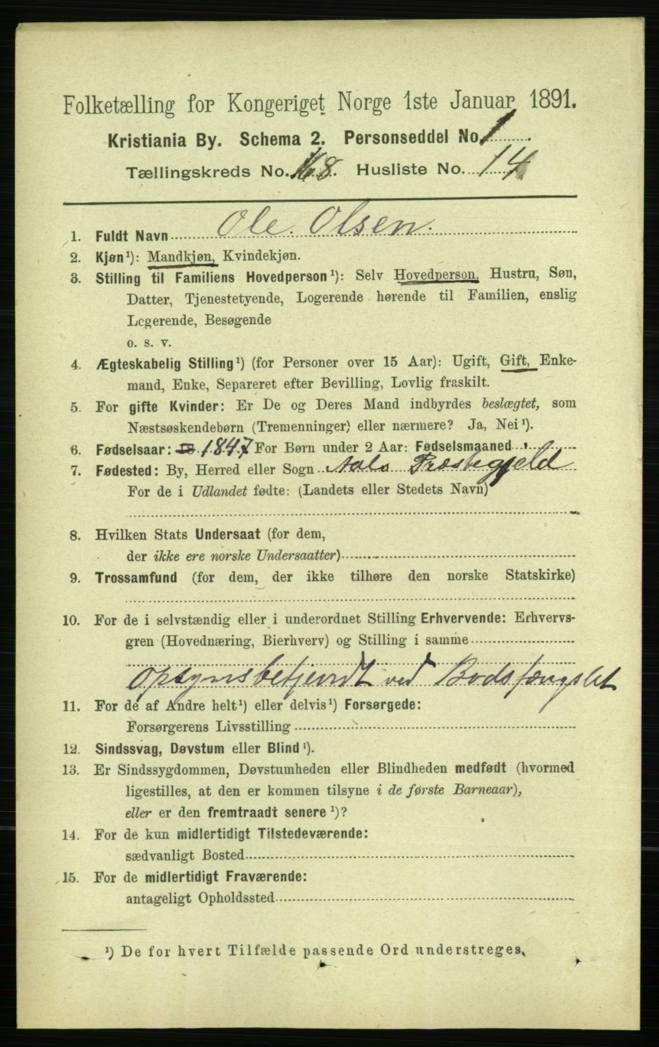 RA, 1891 census for 0301 Kristiania, 1891, p. 98389