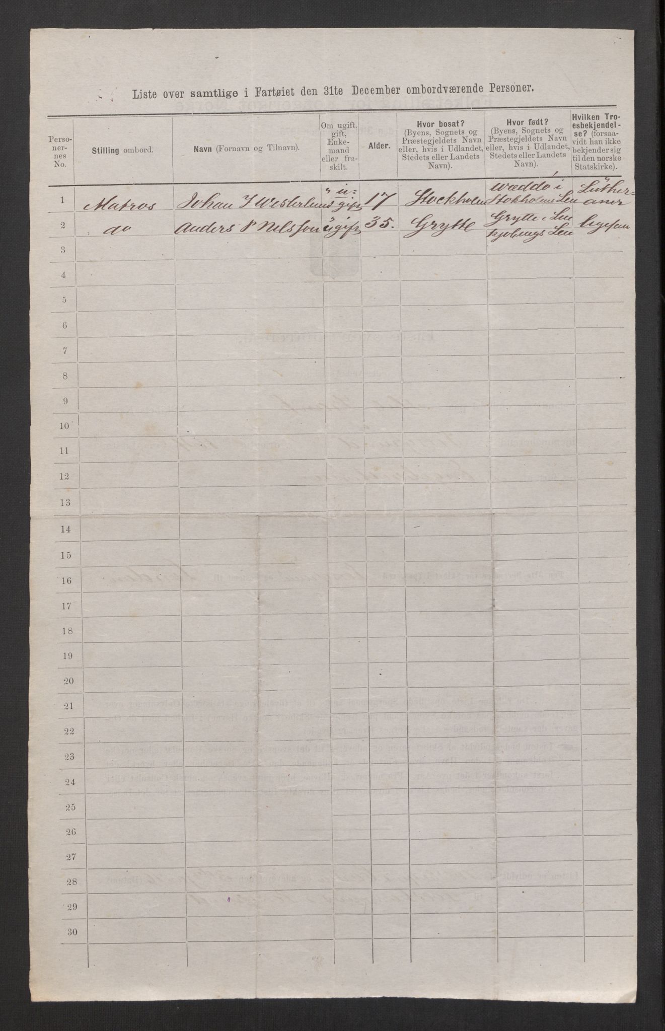 RA, 1875 census, lists of crew on ships: Ships in domestic ports, 1875, p. 294