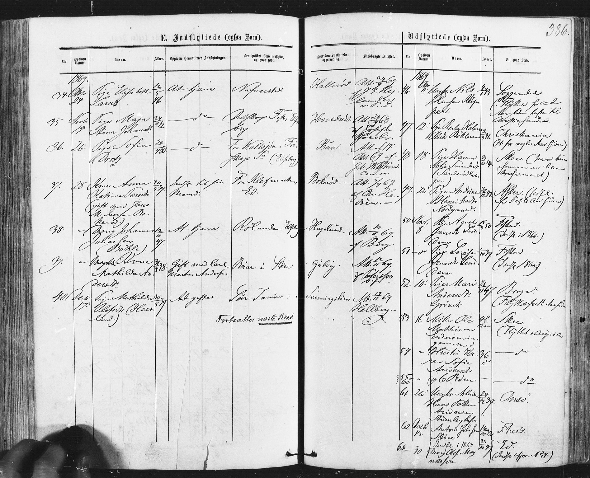 Idd prestekontor Kirkebøker, SAO/A-10911/F/Fc/L0005: Parish register (official) no. III 5, 1861-1877, p. 386