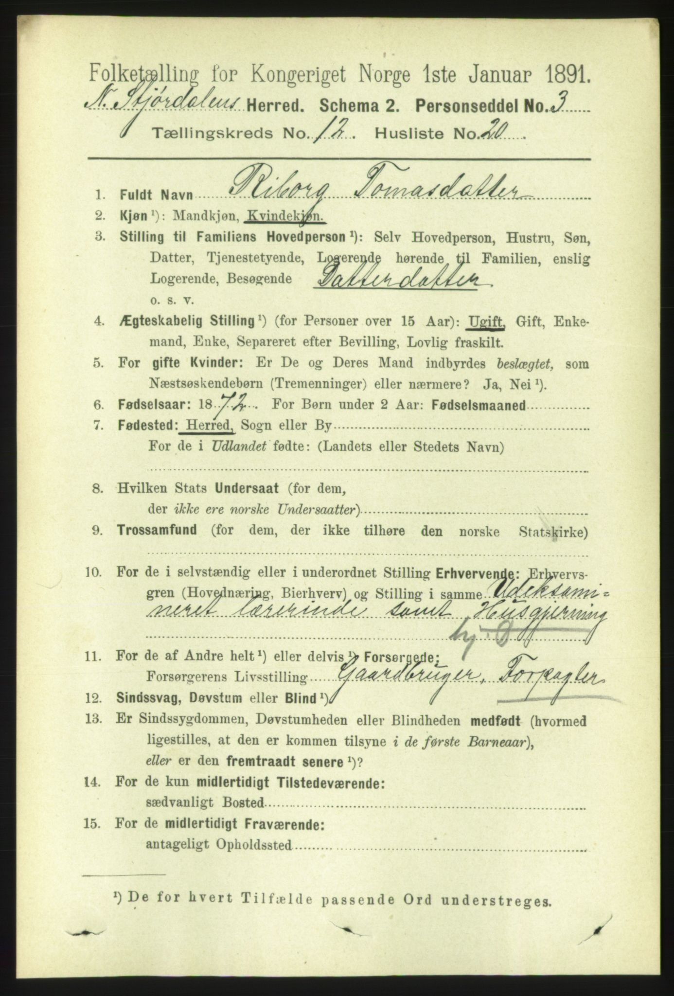 RA, 1891 census for 1714 Nedre Stjørdal, 1891, p. 6111