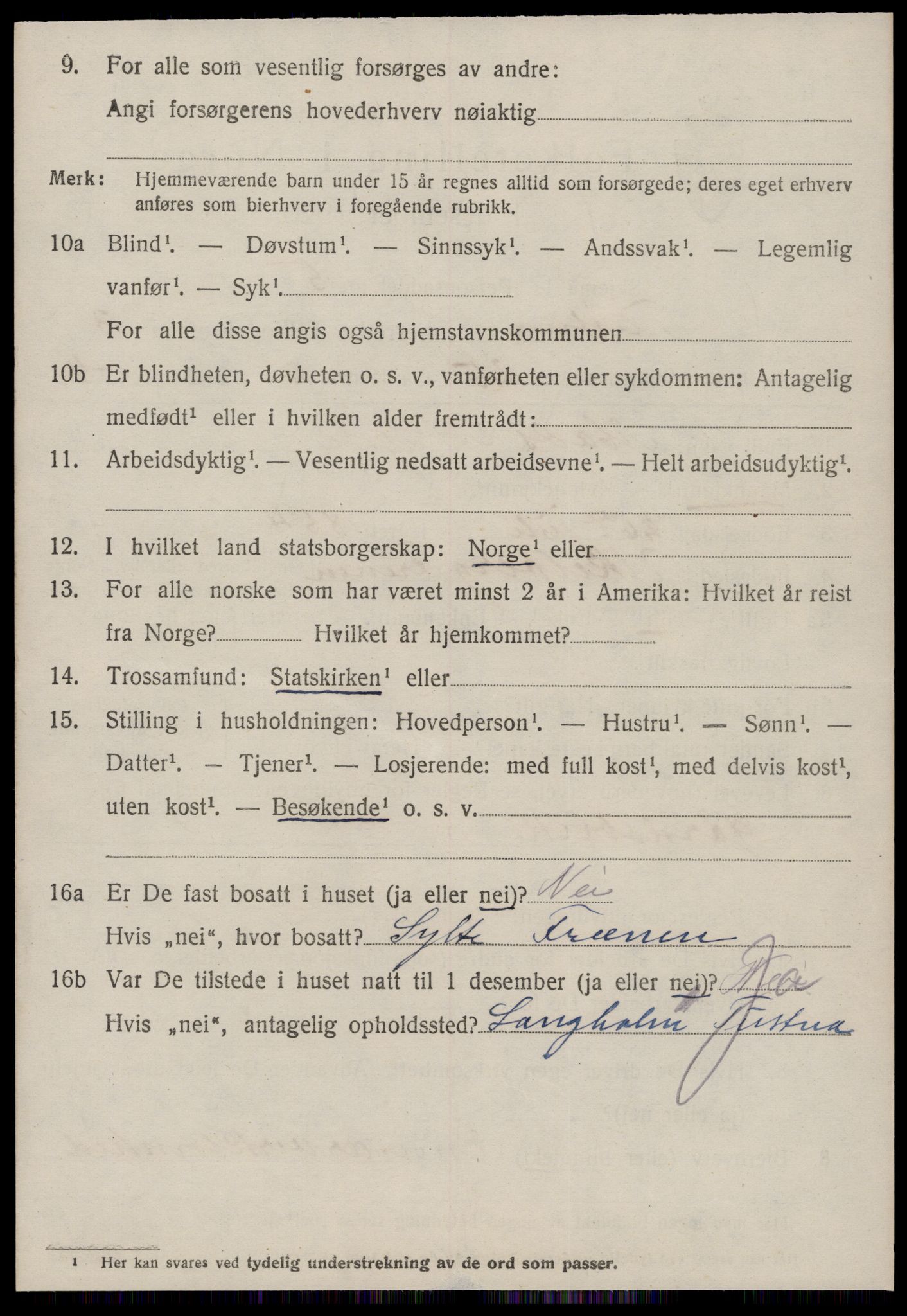 SAT, 1920 census for Tustna, 1920, p. 1724