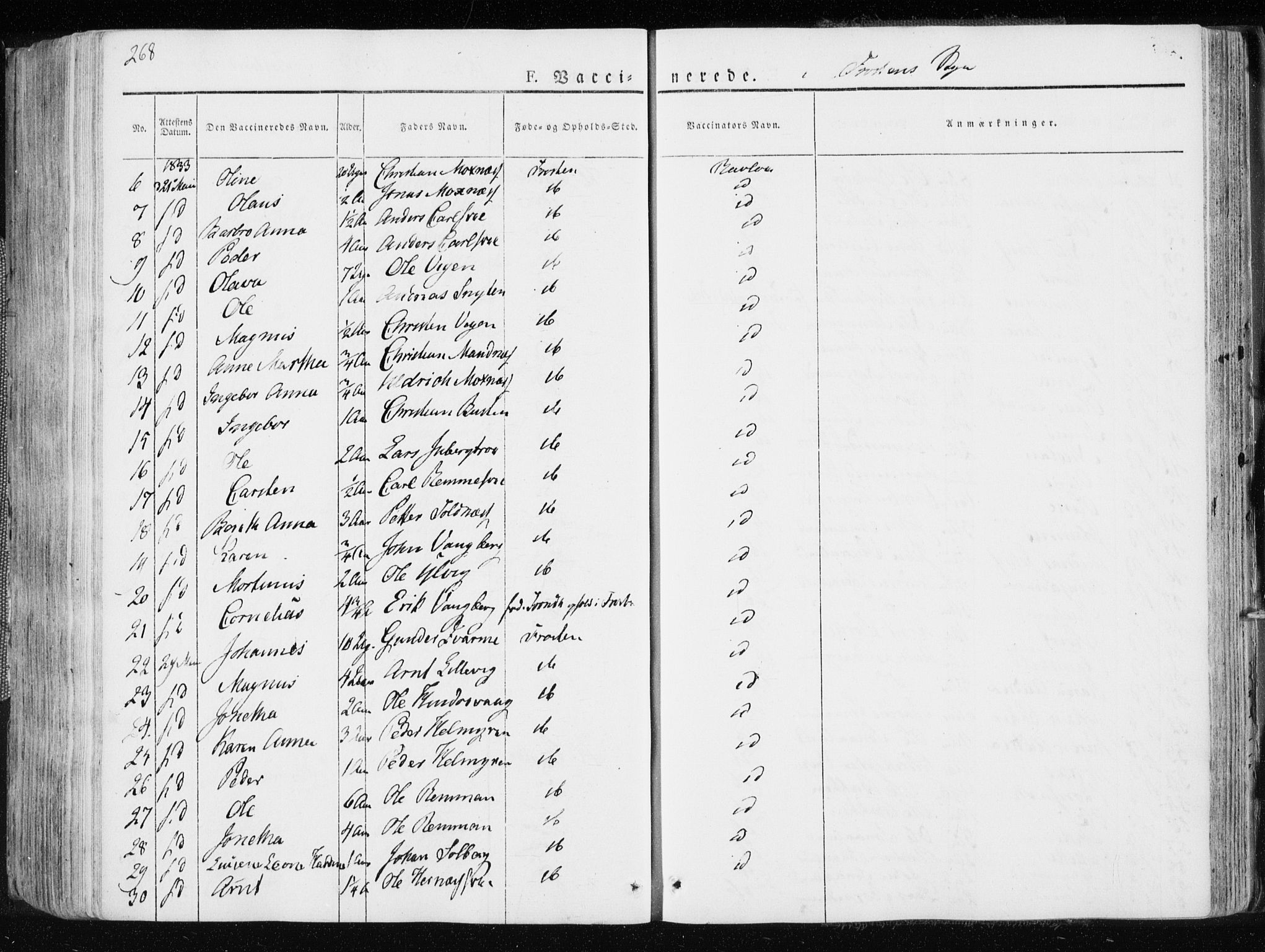 Ministerialprotokoller, klokkerbøker og fødselsregistre - Nord-Trøndelag, SAT/A-1458/713/L0114: Parish register (official) no. 713A05, 1827-1839, p. 268