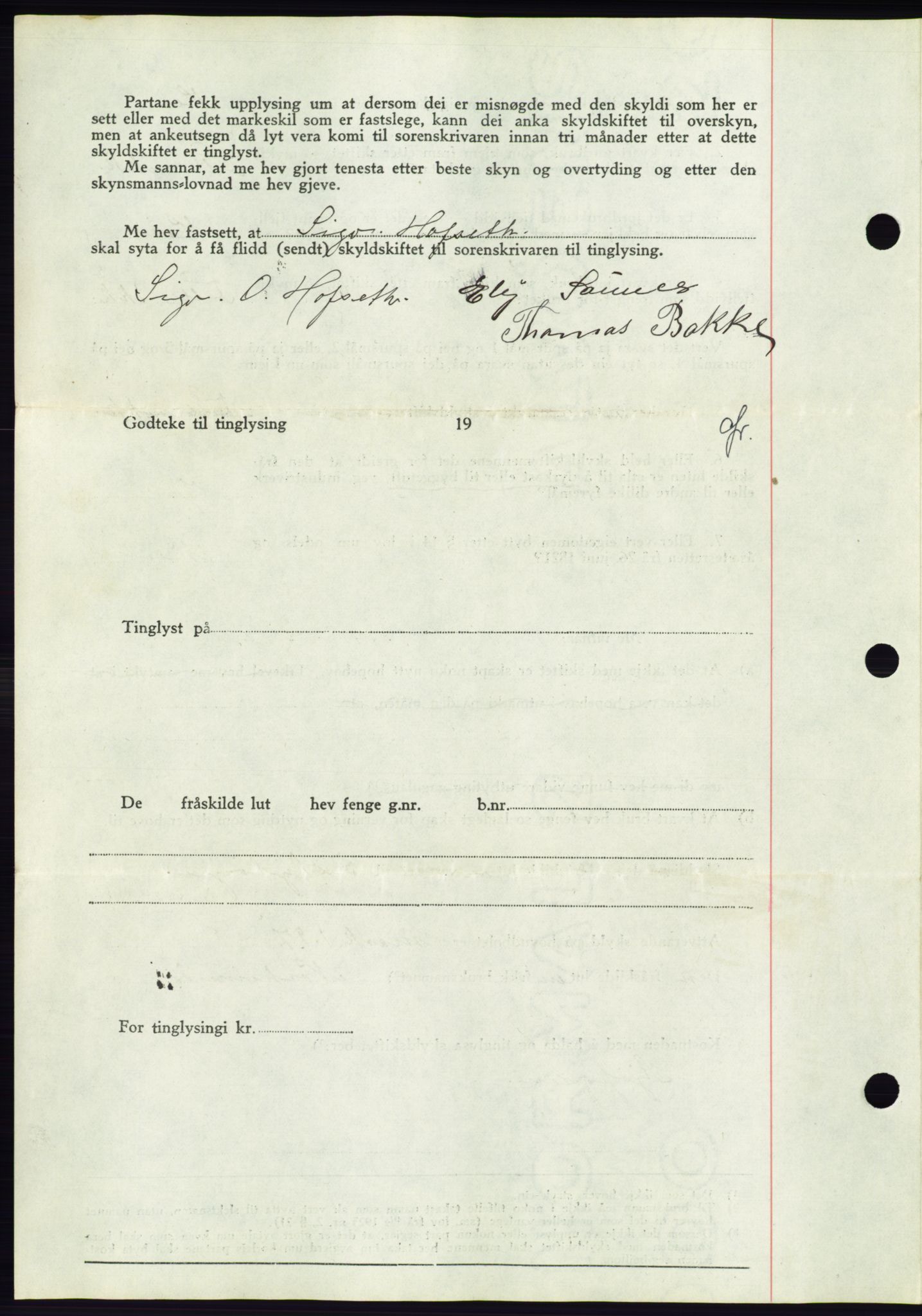 Søre Sunnmøre sorenskriveri, AV/SAT-A-4122/1/2/2C/L0071: Mortgage book no. 65, 1941-1941, Diary no: : 712/1941