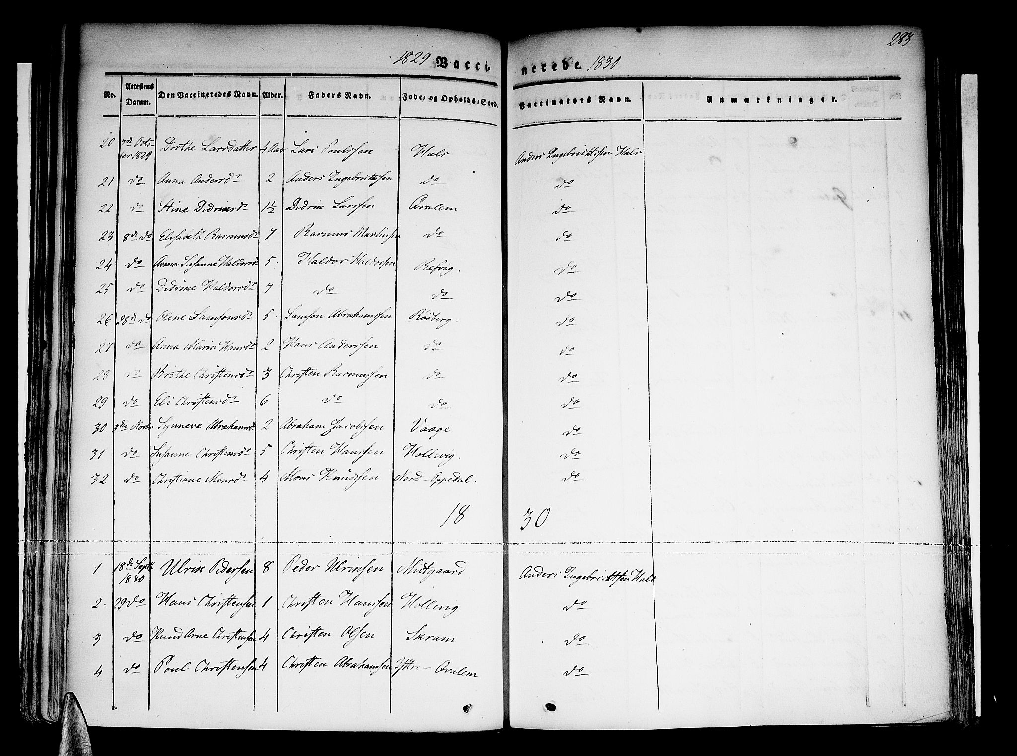 Selje sokneprestembete, SAB/A-99938/H/Ha/Haa/Haaa: Parish register (official) no. A 9, 1829-1844, p. 283