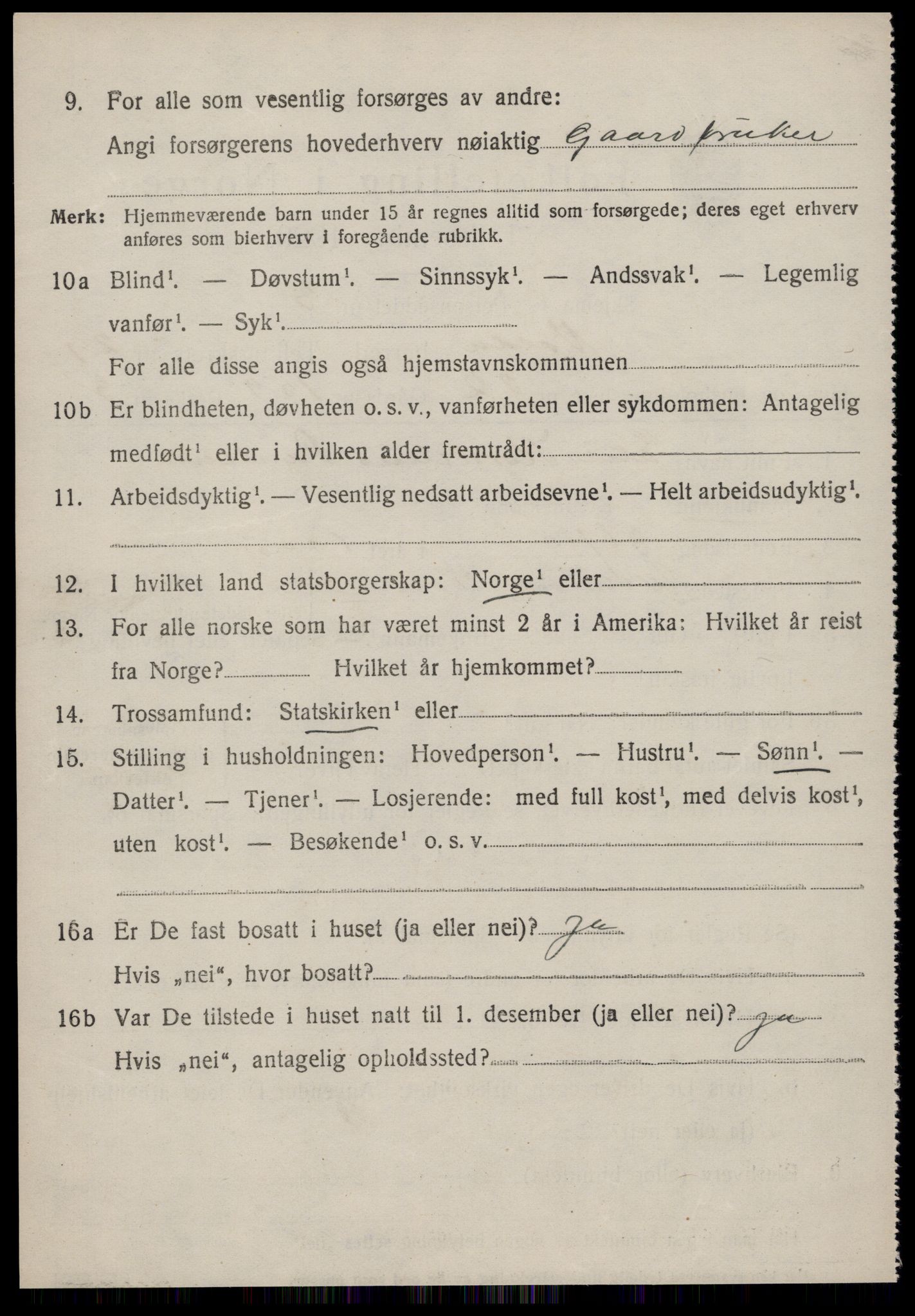 SAT, 1920 census for Volda, 1920, p. 13595