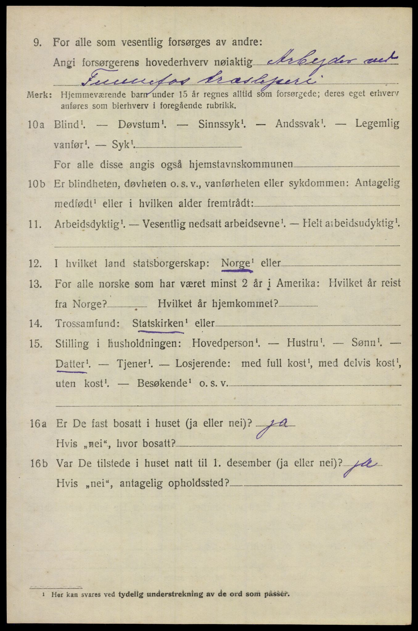 SAO, 1920 census for Nes, 1920, p. 7115